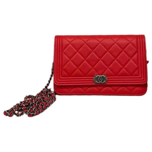 Wallet On Chain Boy Half Flap leather crossbody bag