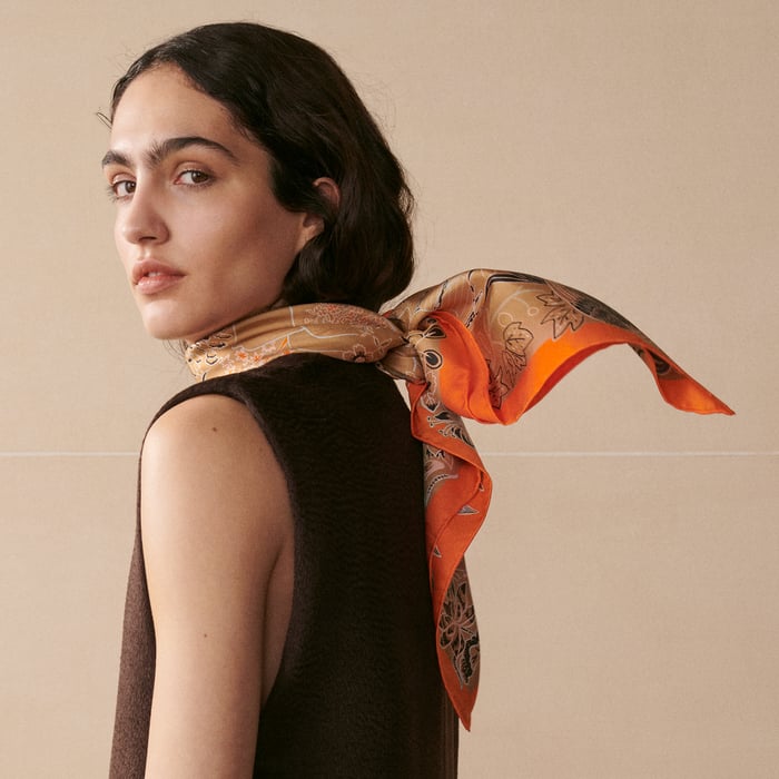 Mille Feuilles De Soie Double Face Scarf 90