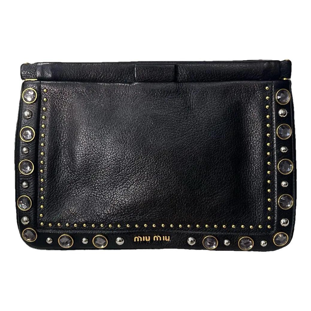 Leather clutch bag