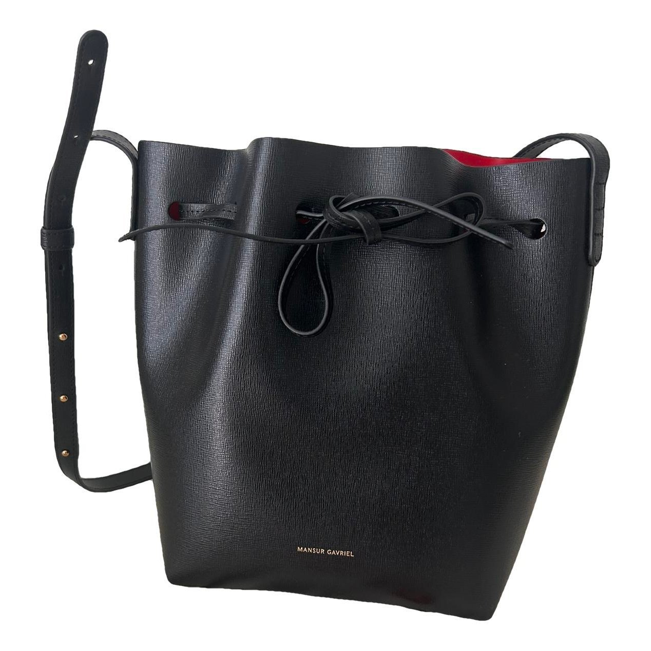 Bucket leather crossbody bag