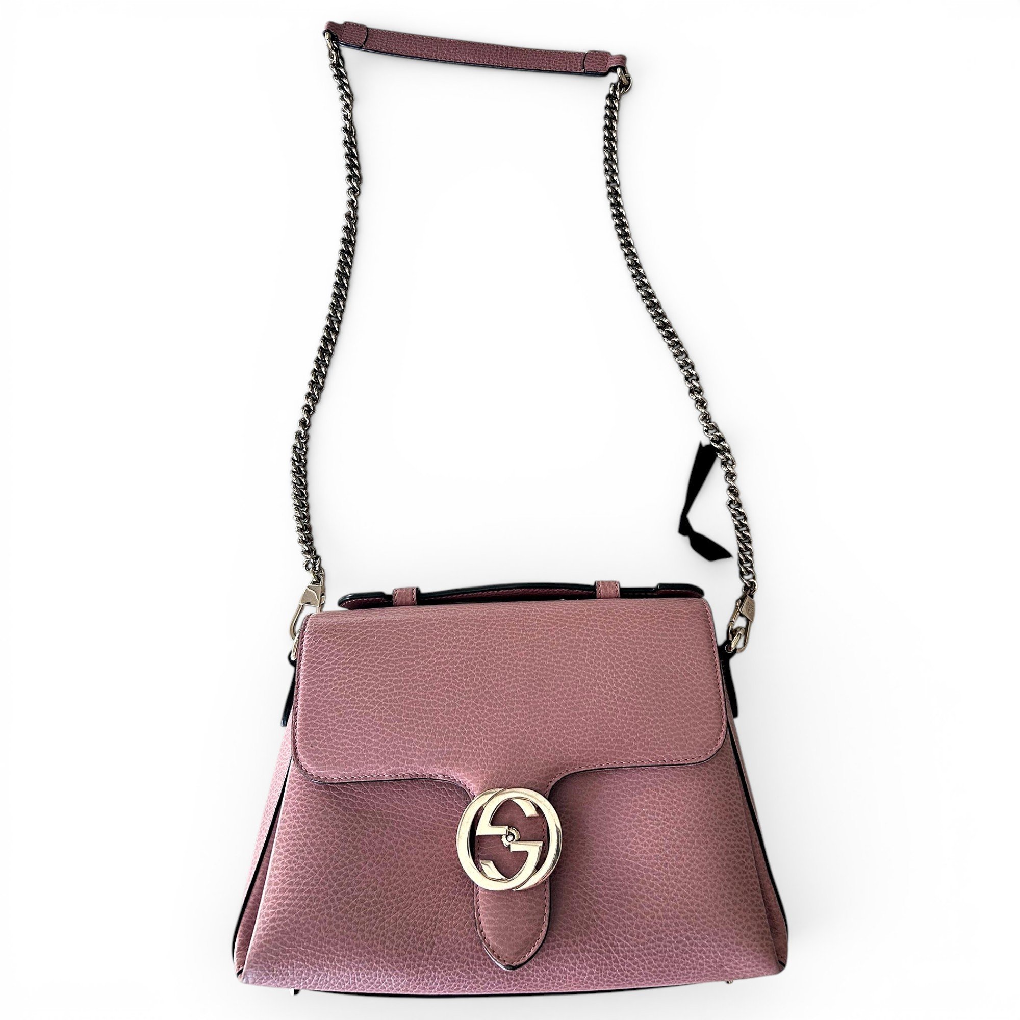 Interlocking leather crossbody bag