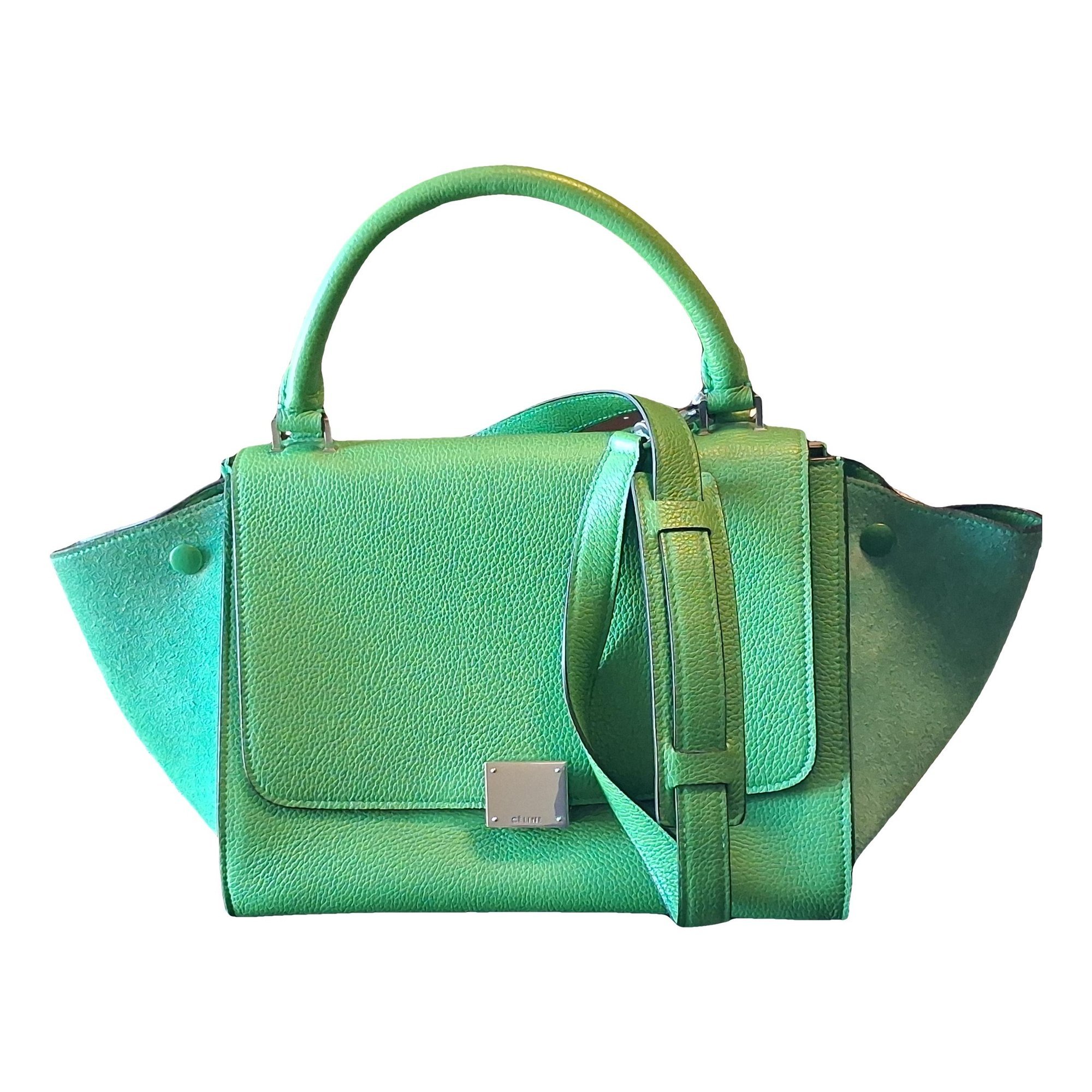 Trapèze leather handbag