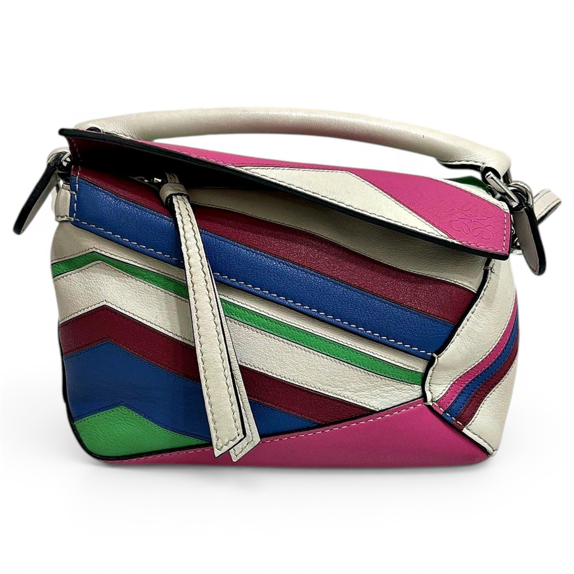 Puzzle leather crossbody bag