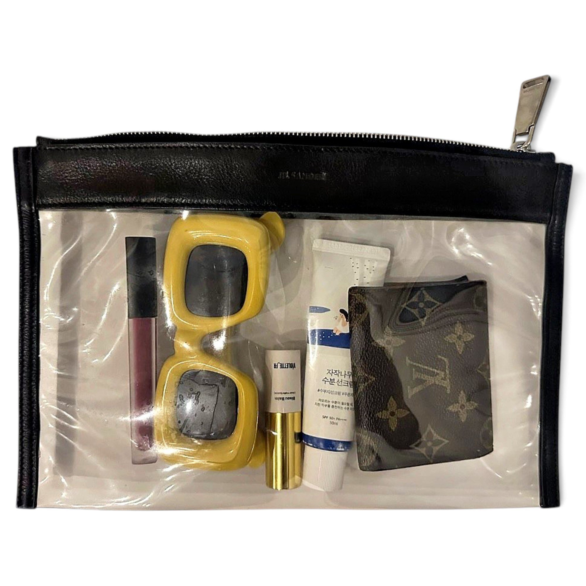 Leather clutch bag