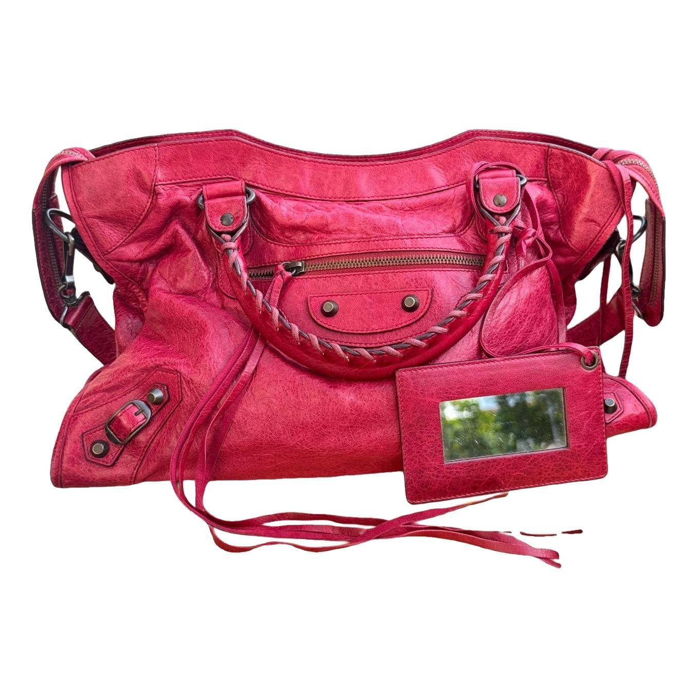 City leather handbag