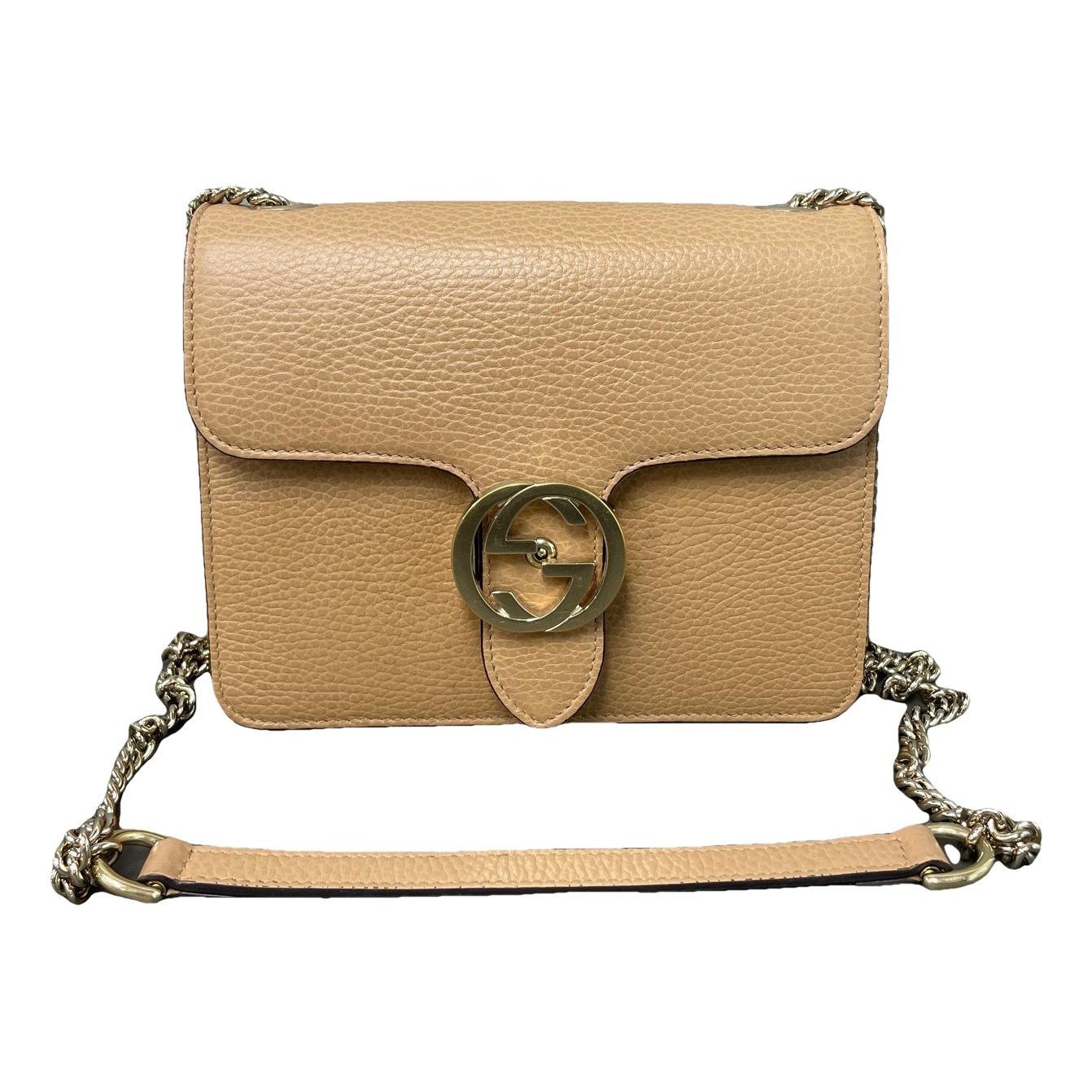 Interlocking leather handbag