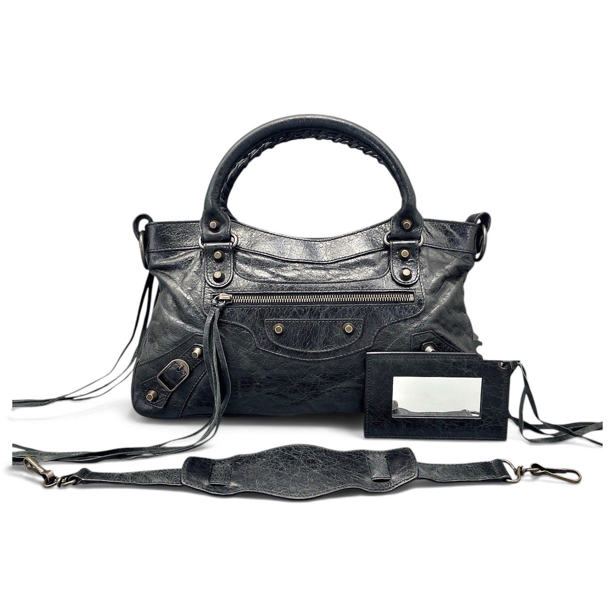 City leather handbag