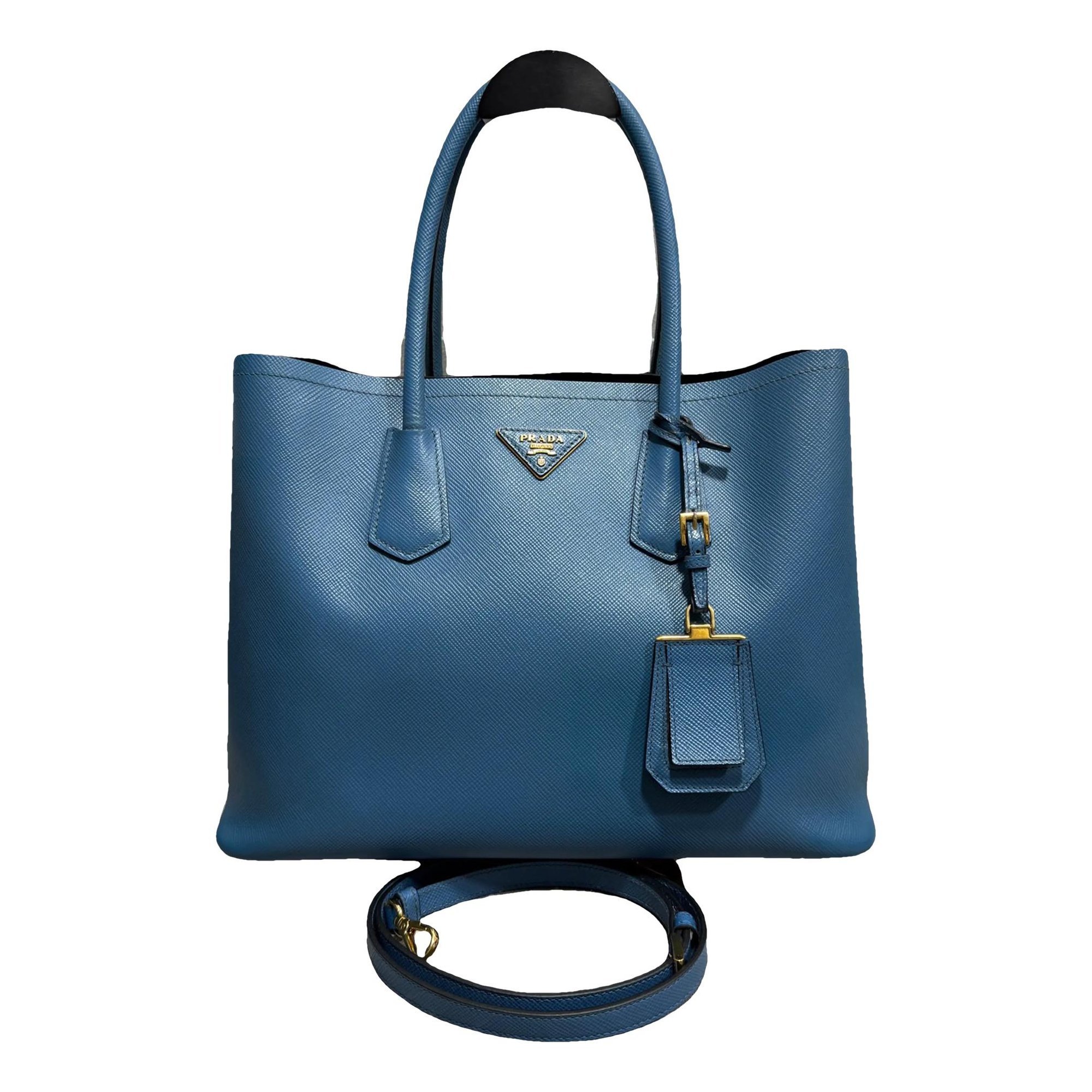 Double leather handbag
