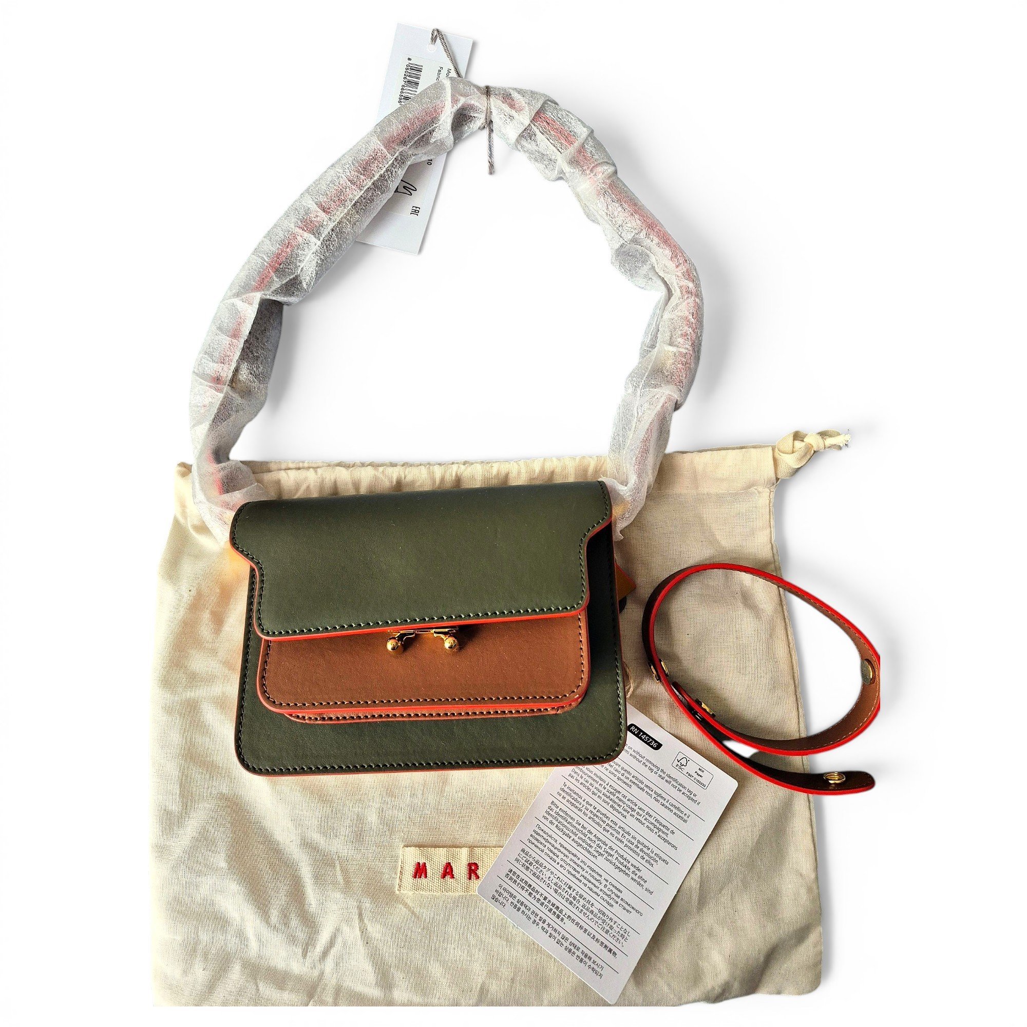 Trunk leather crossbody bag
