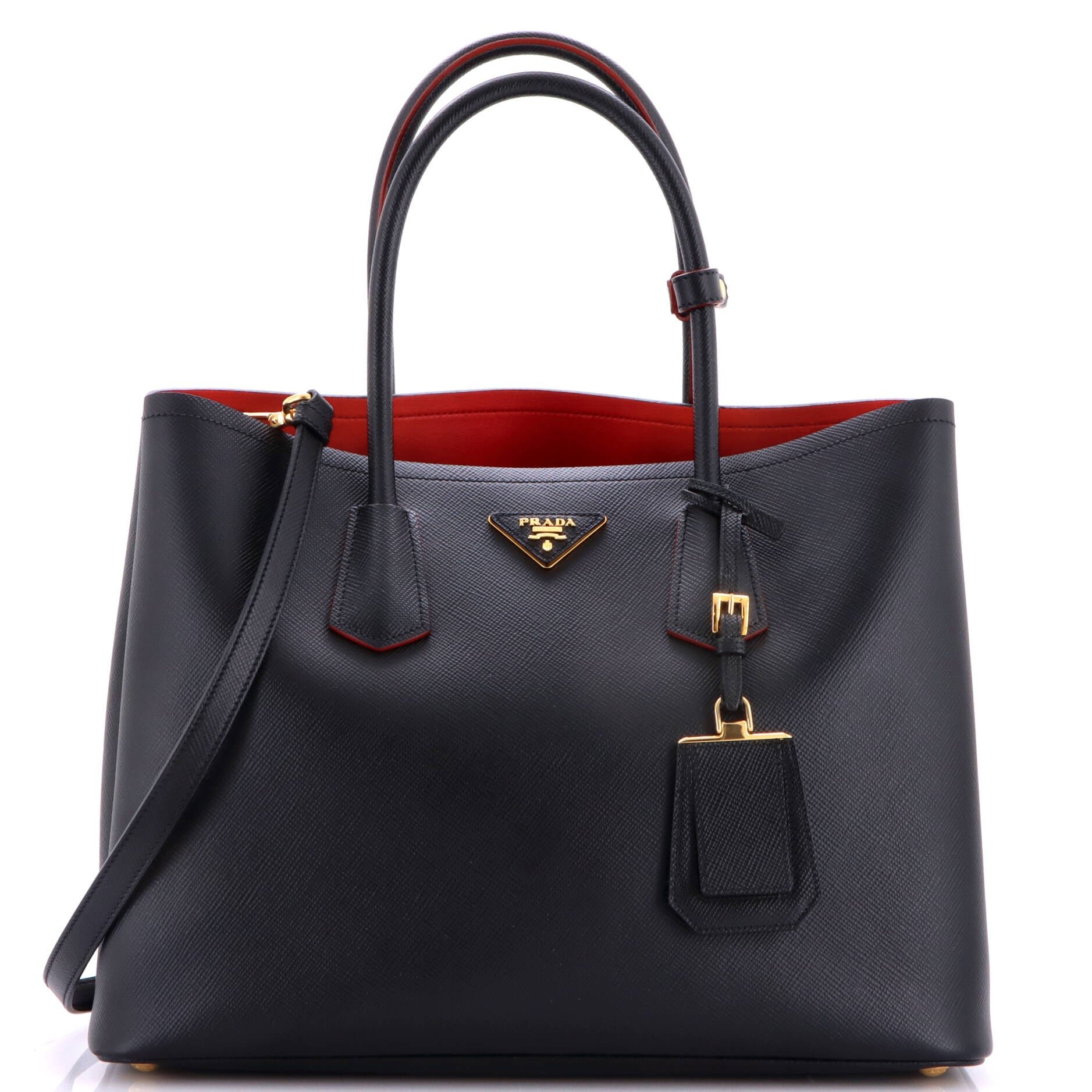 Cuir Double Tote Saffiano Leather Medium