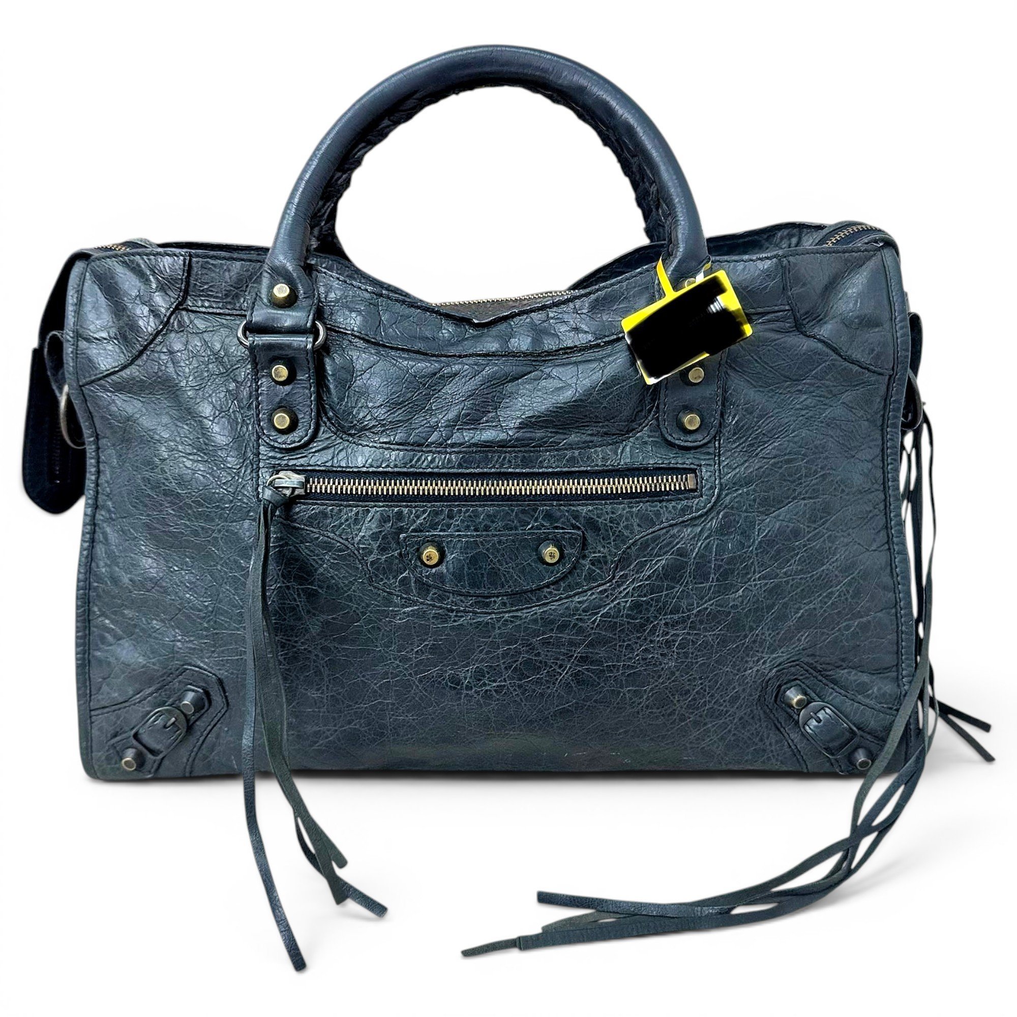City leather handbag