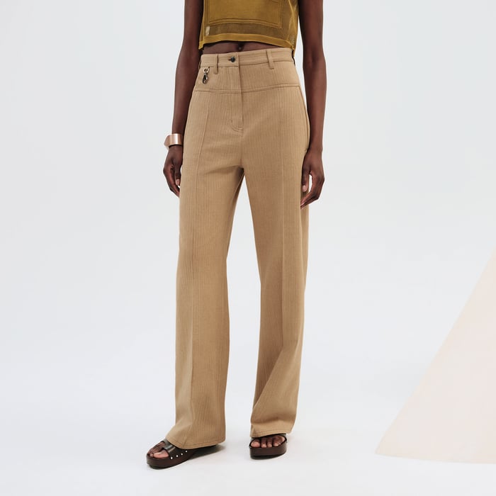 Beige Albâtre Loose Fit Pants