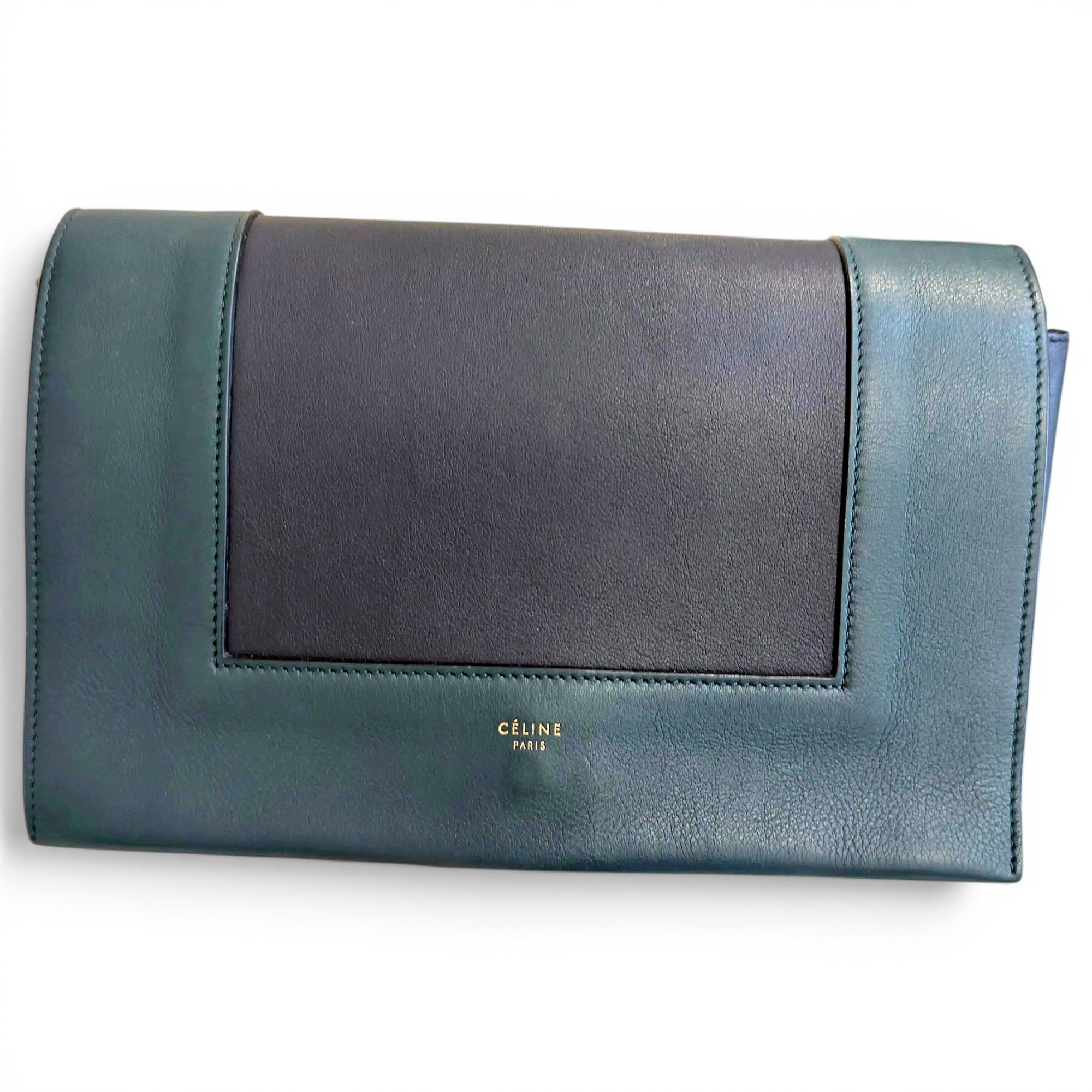 Frame leather handbag