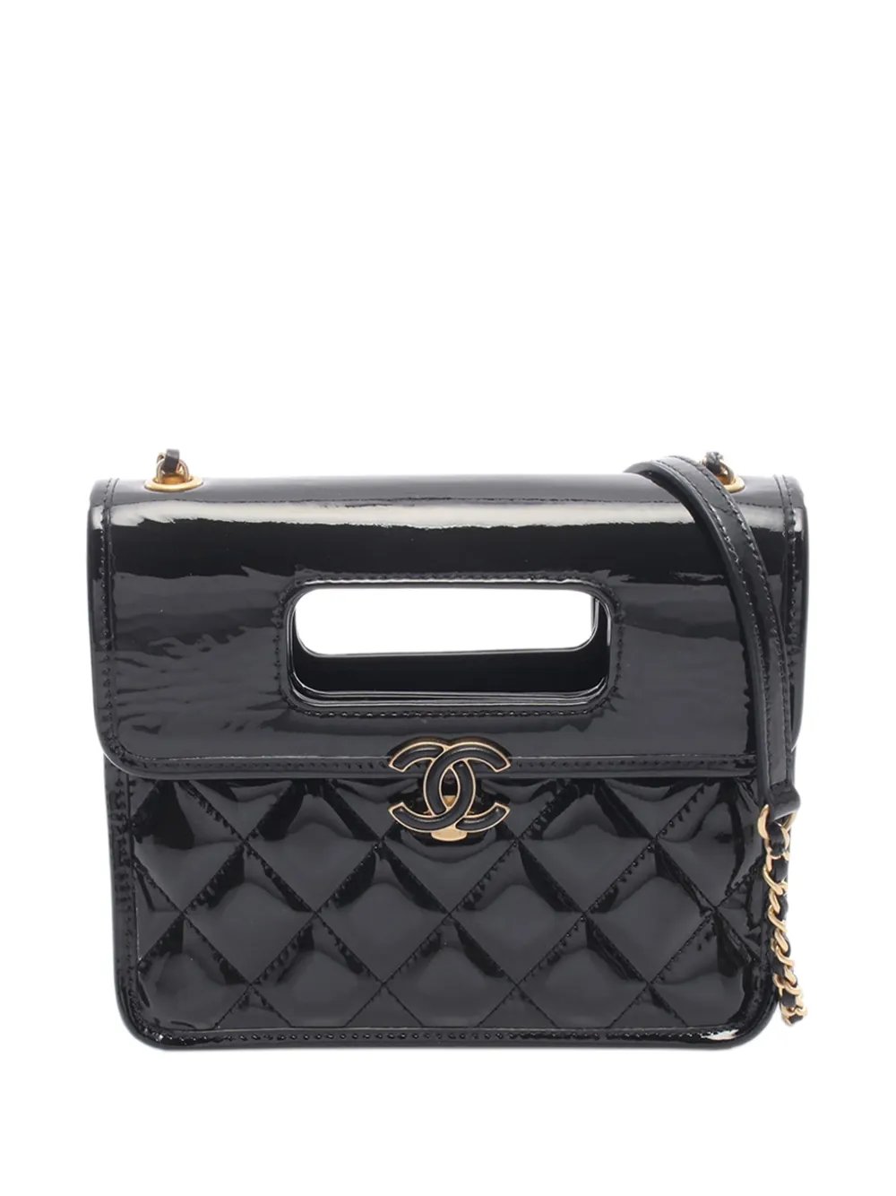 2021-2026 Mini Quilted Patent Graphic Catch Flap satchel