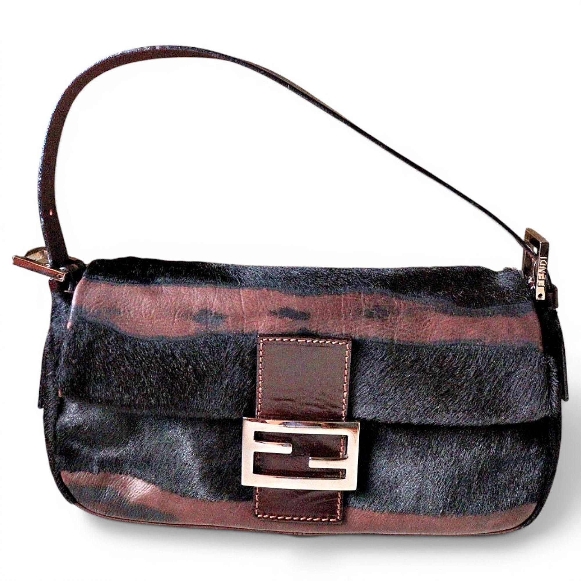 Baguette pony-style calfskin handbag