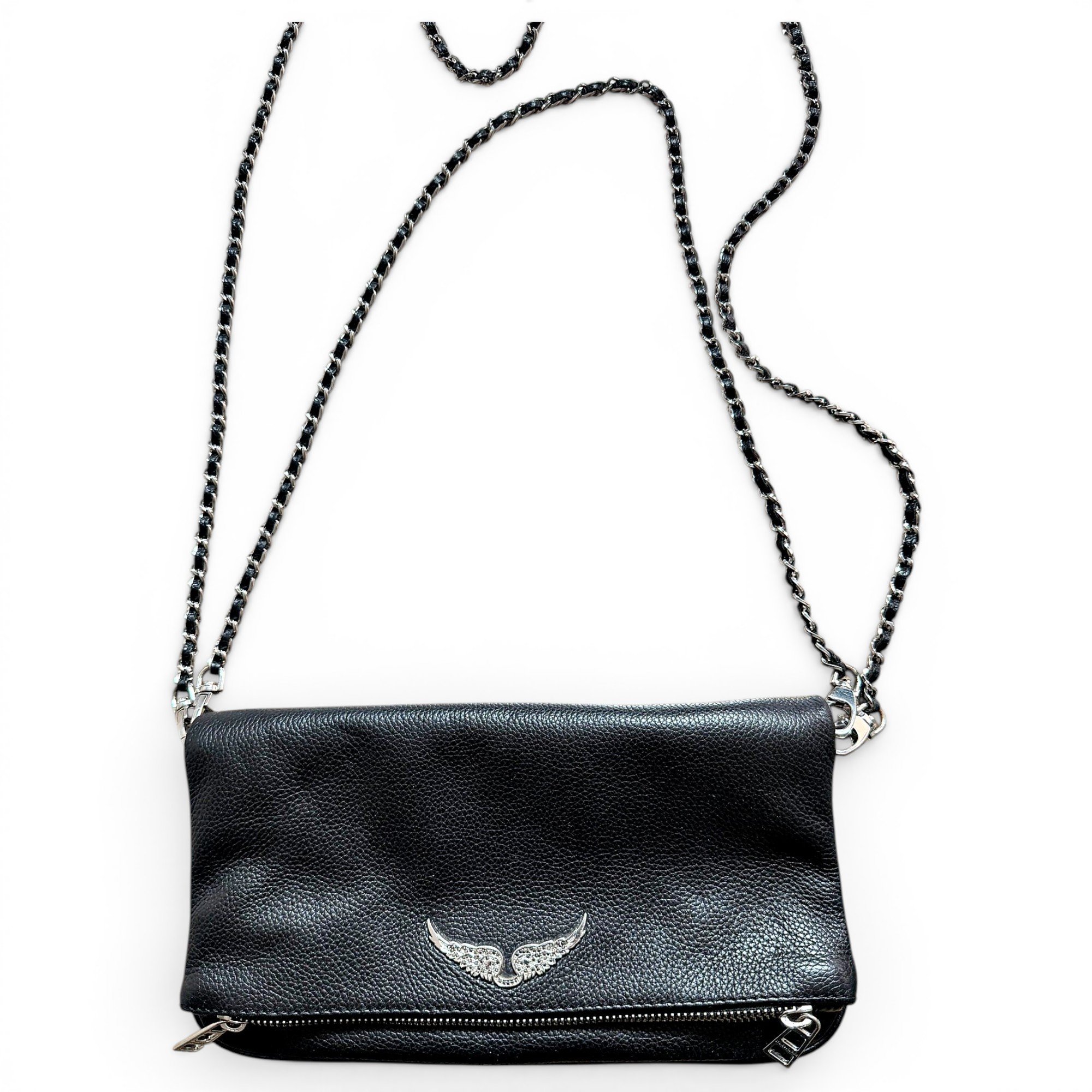 Rock leather clutch bag