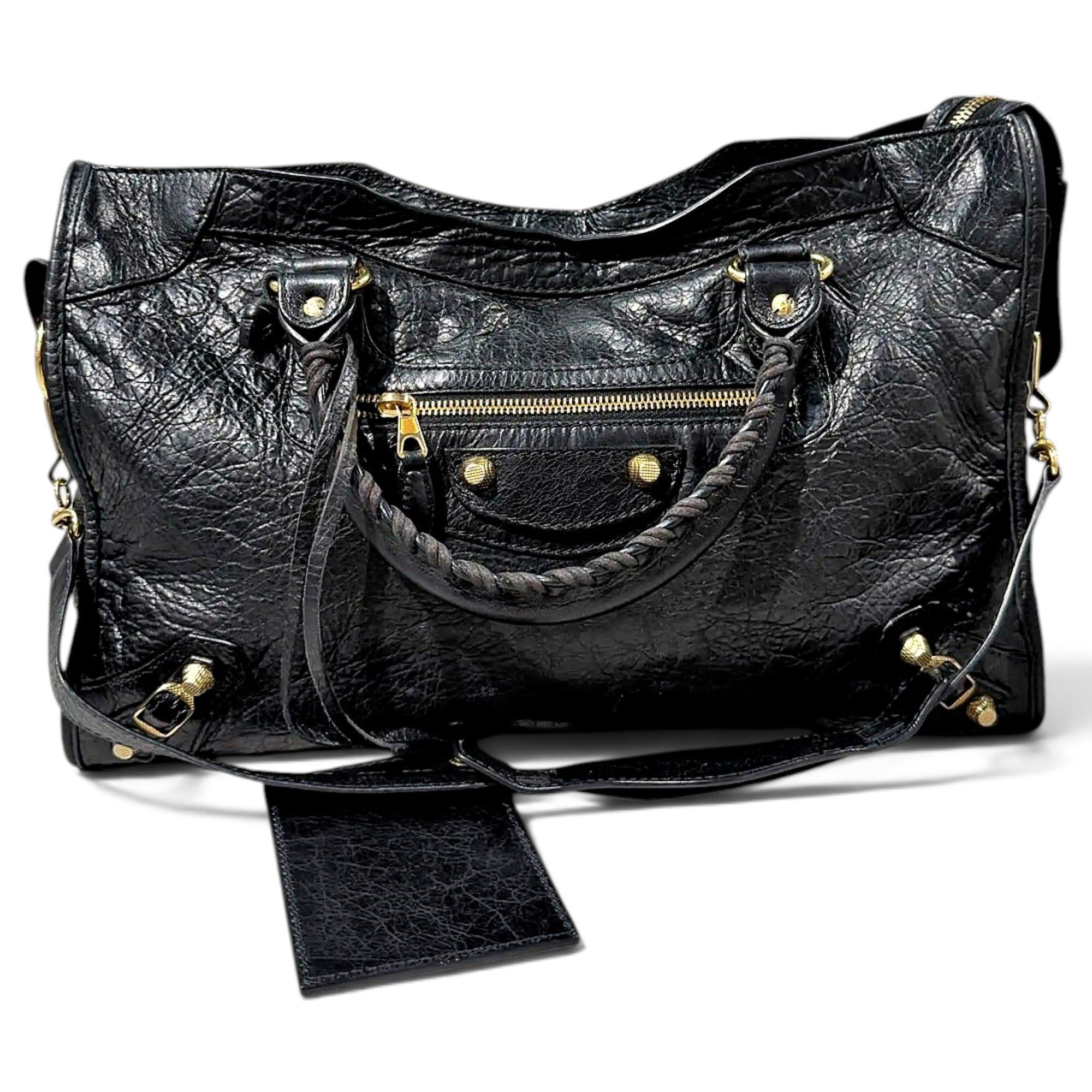 City leather handbag