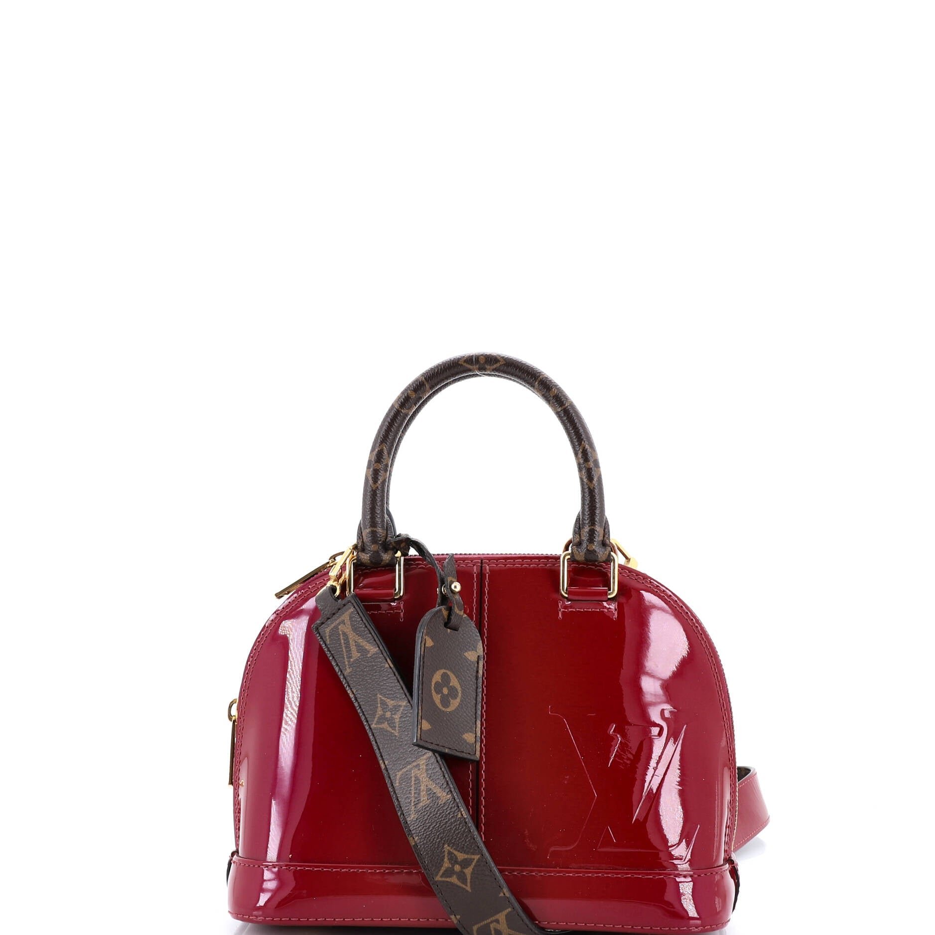 Louis Vuitton Alma Handbag Vernis with Monogram Canvas BB