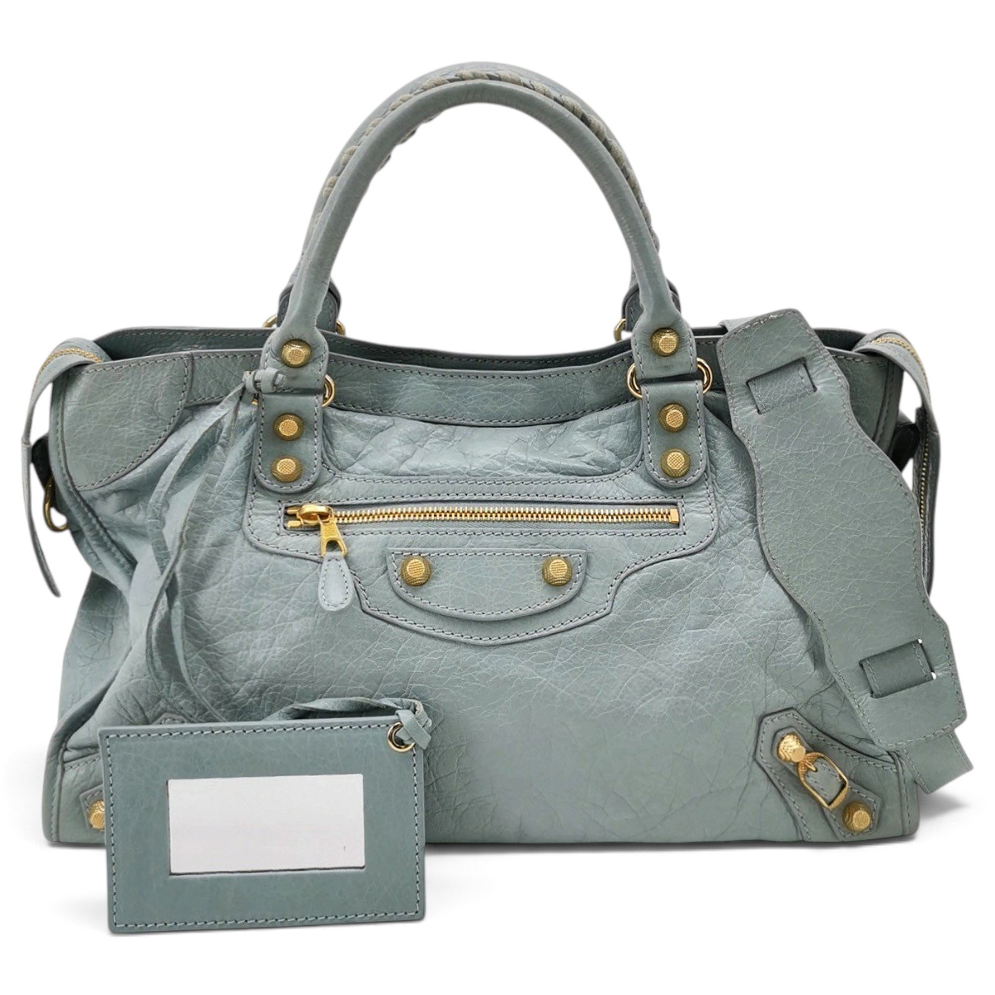 City leather handbag