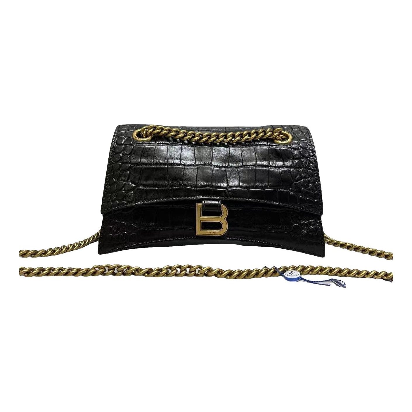 Crush leather handbag