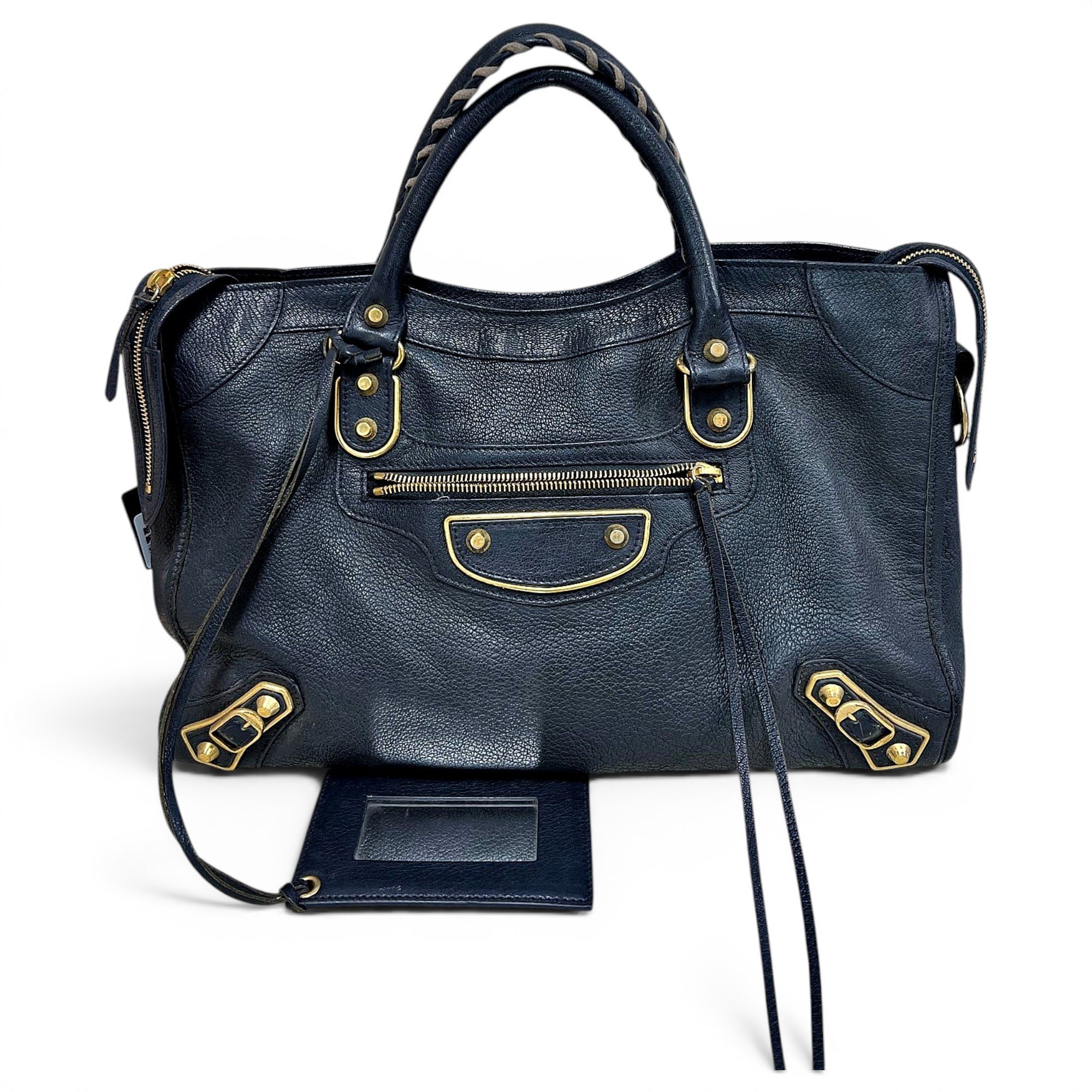 City leather handbag