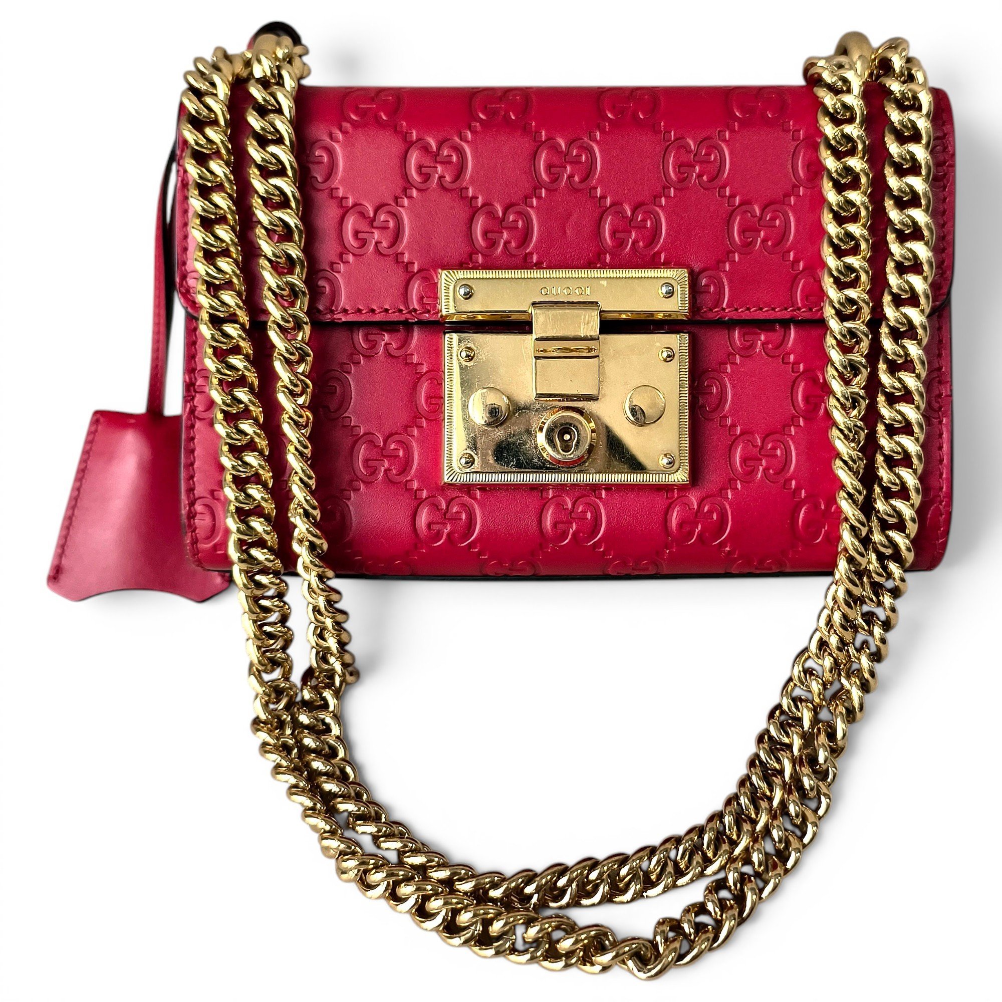 Padlock leather handbag