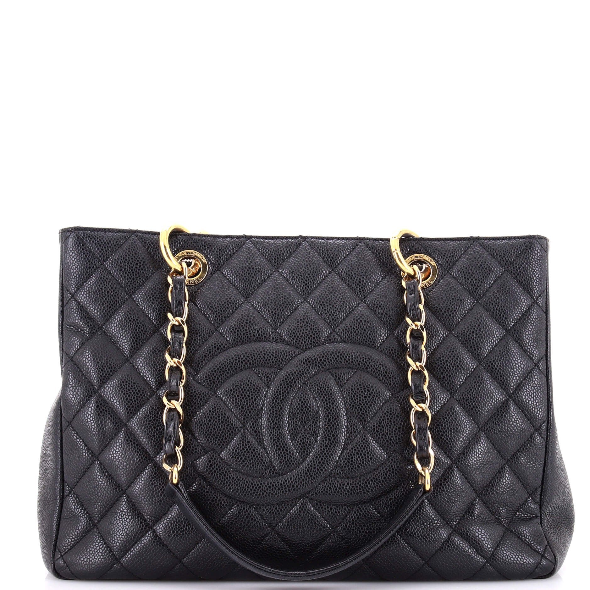 Grand Shopping Tote Quilted Caviar