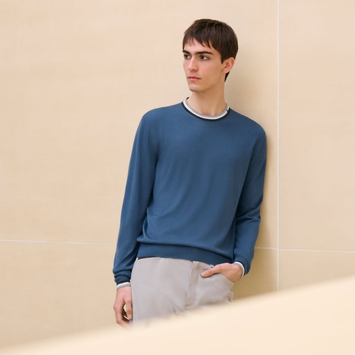“Rayures & twist” 크루넥 스웨터