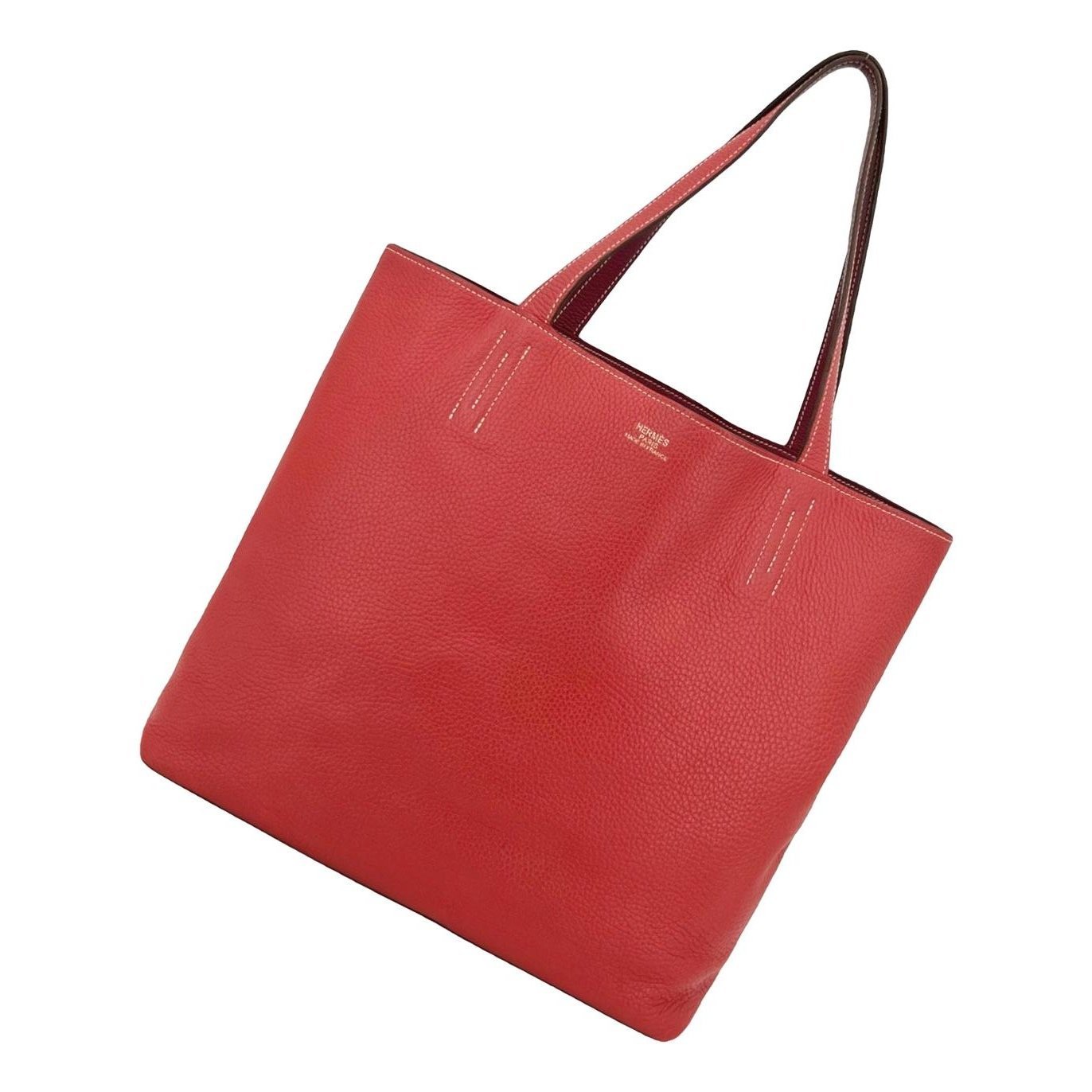 Double sens leather tote
