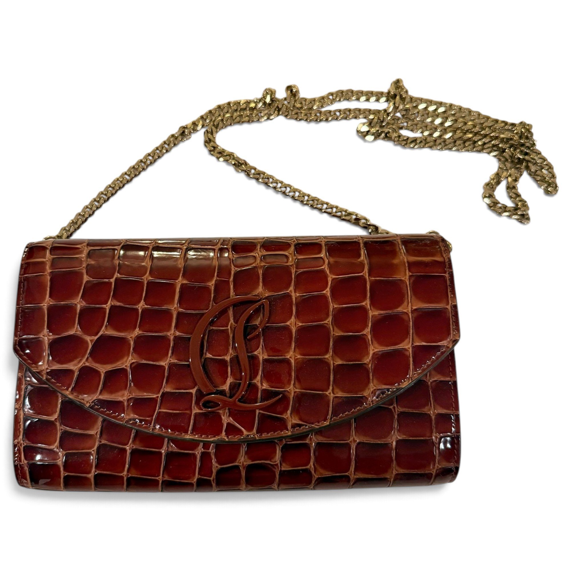 Loubi54 patent leather handbag
