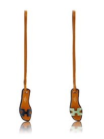 Hermes Black and Vert Criquet Epsom Oran Sandal Charms
