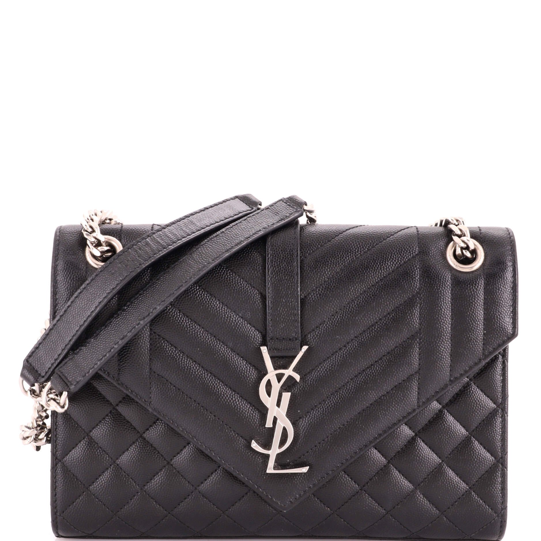 Saint Laurent Classic Monogram Envelope Satchel Mixed Matelasse Leather Medium