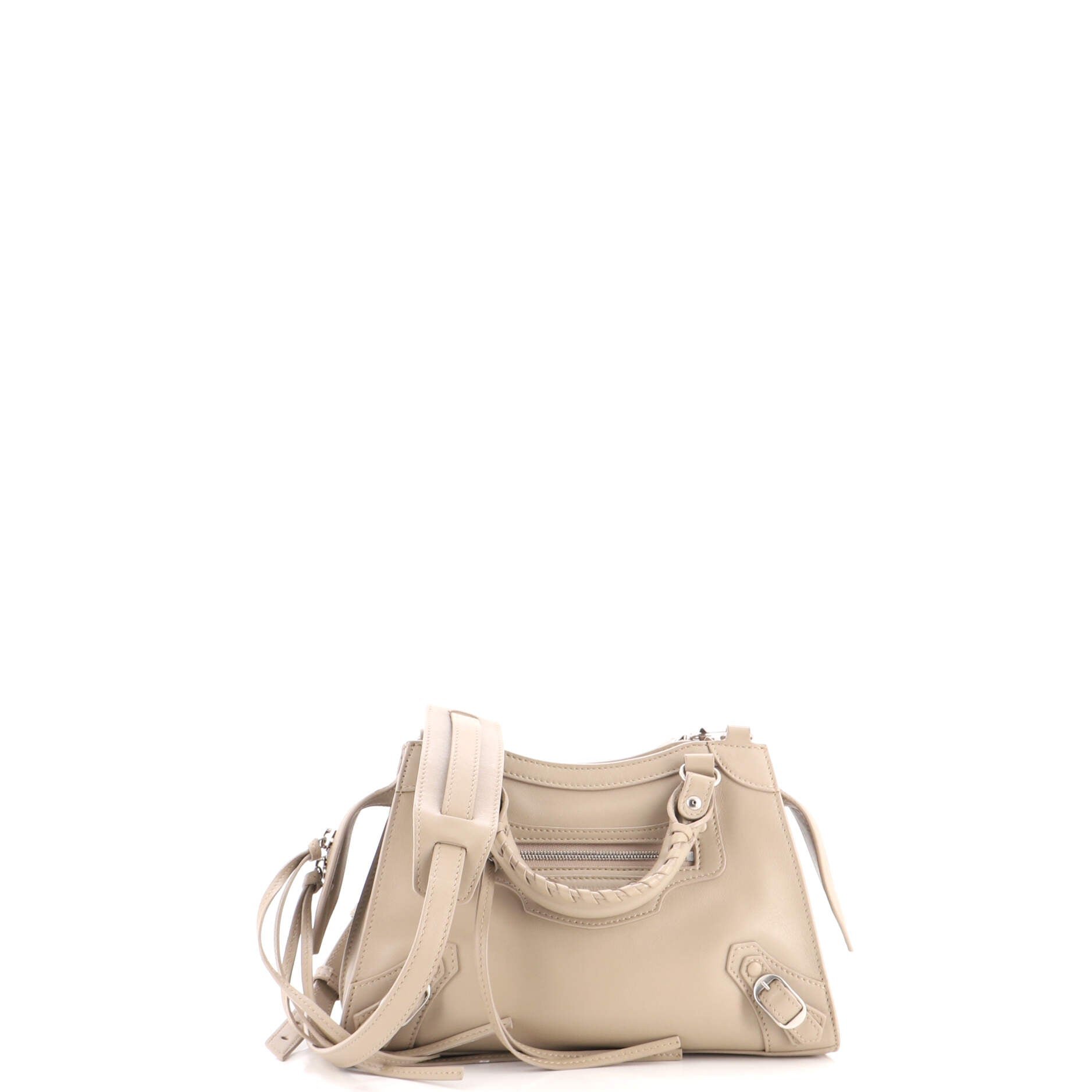 Neo Classic City Bag Leather with Whipstitch Detail XS