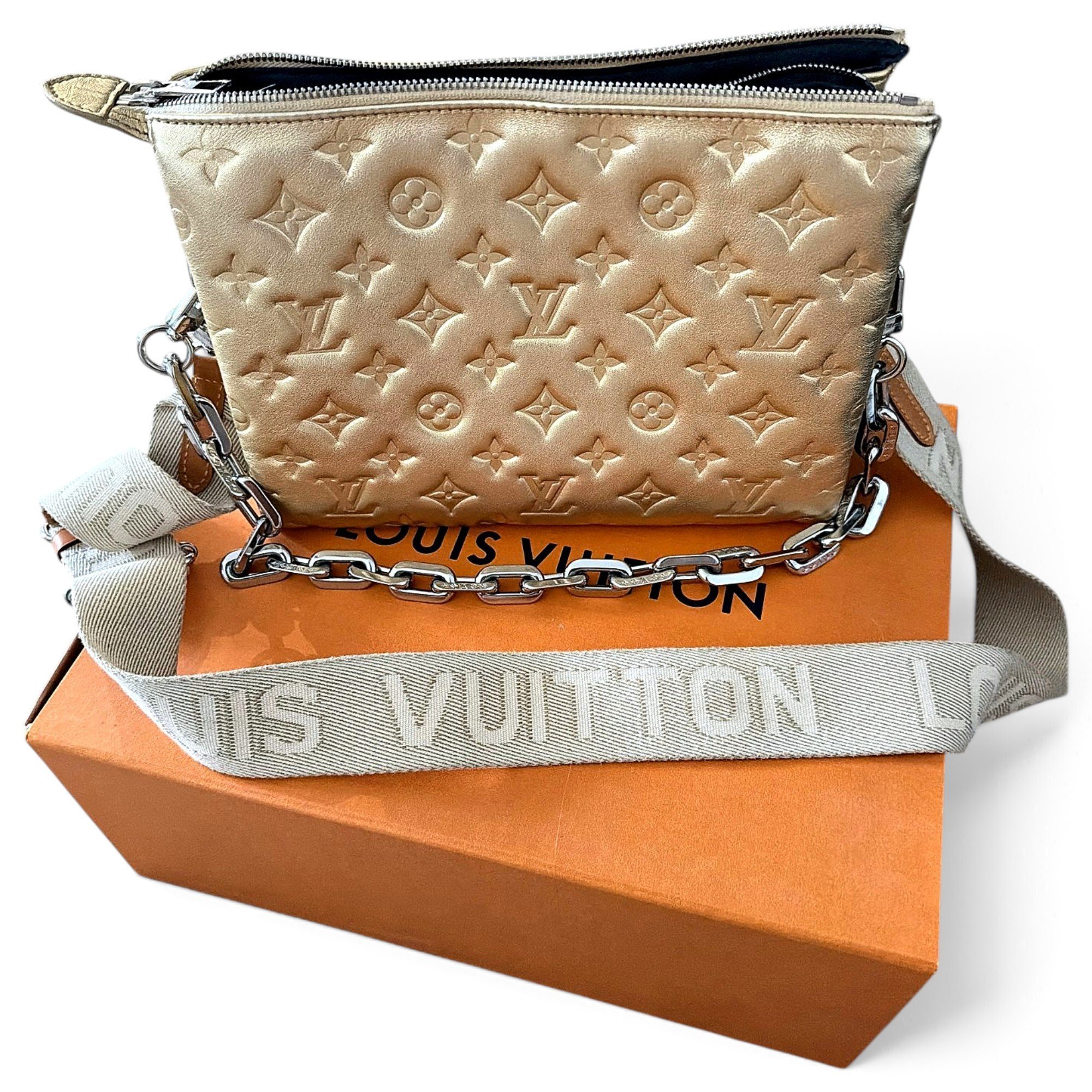 Coussin leather crossbody bag