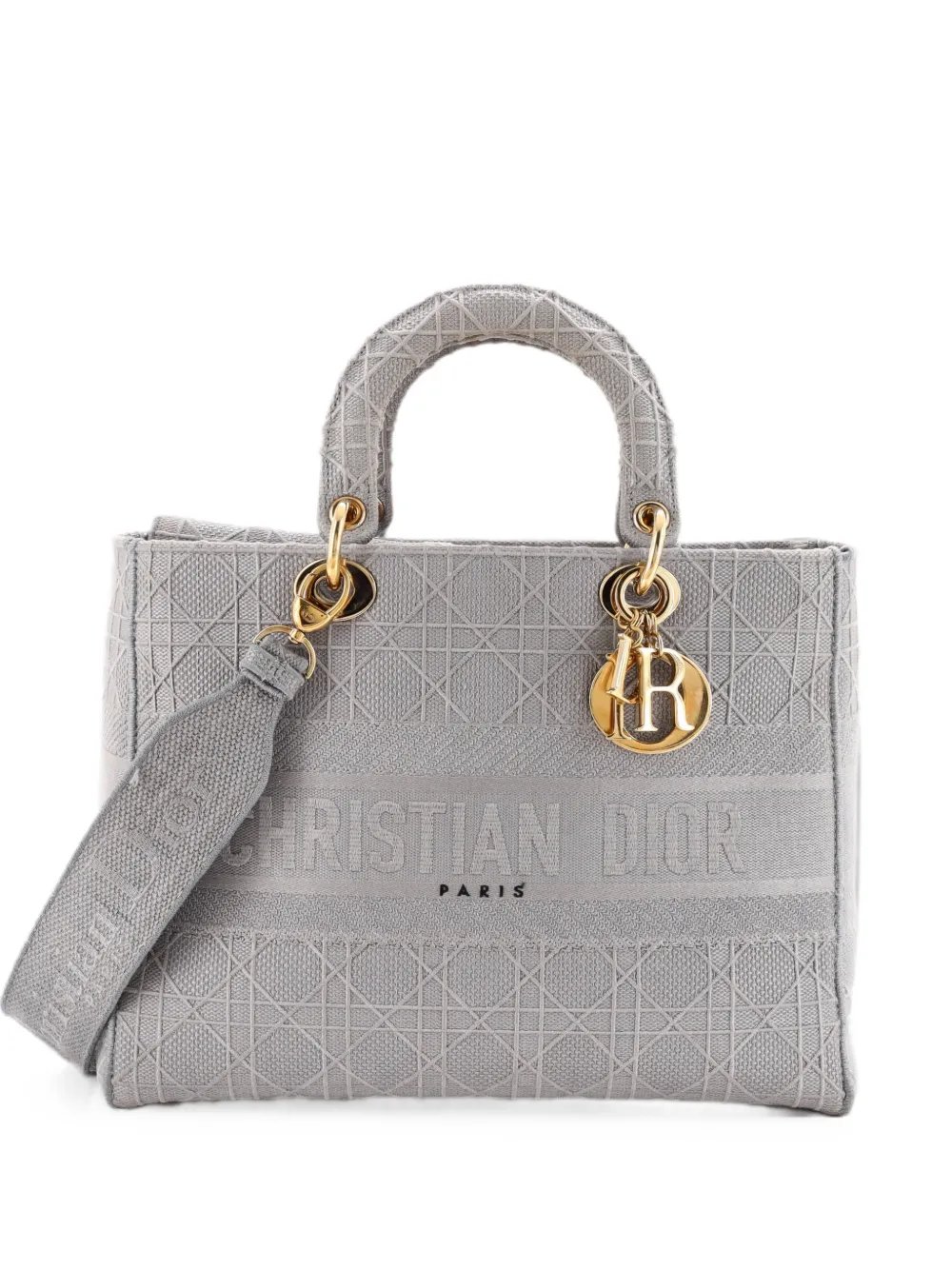 Lady D-Lite Bag Cannage Embroidered Canvas Large tote bag