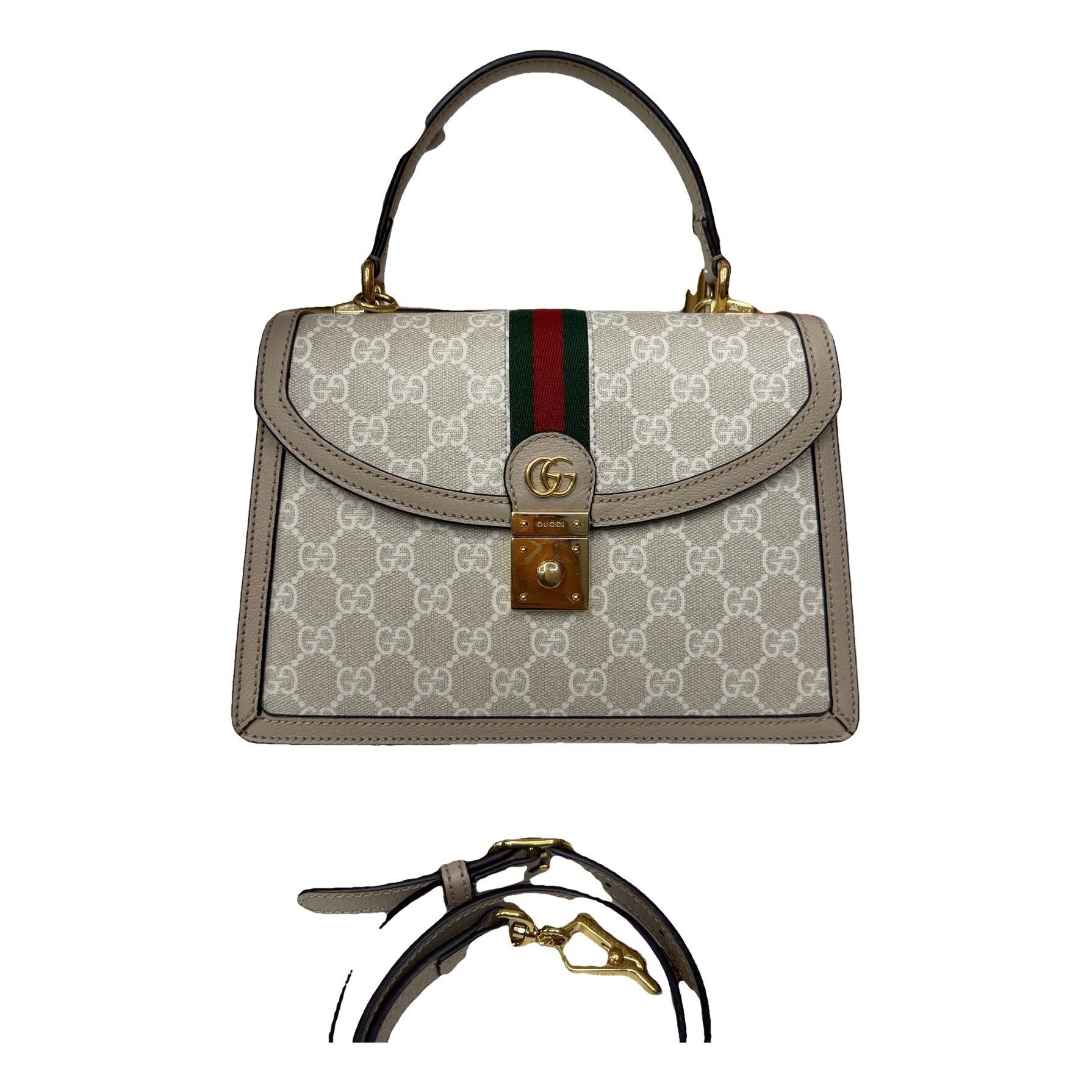 Ophidia Flap Top Handle leather handbag