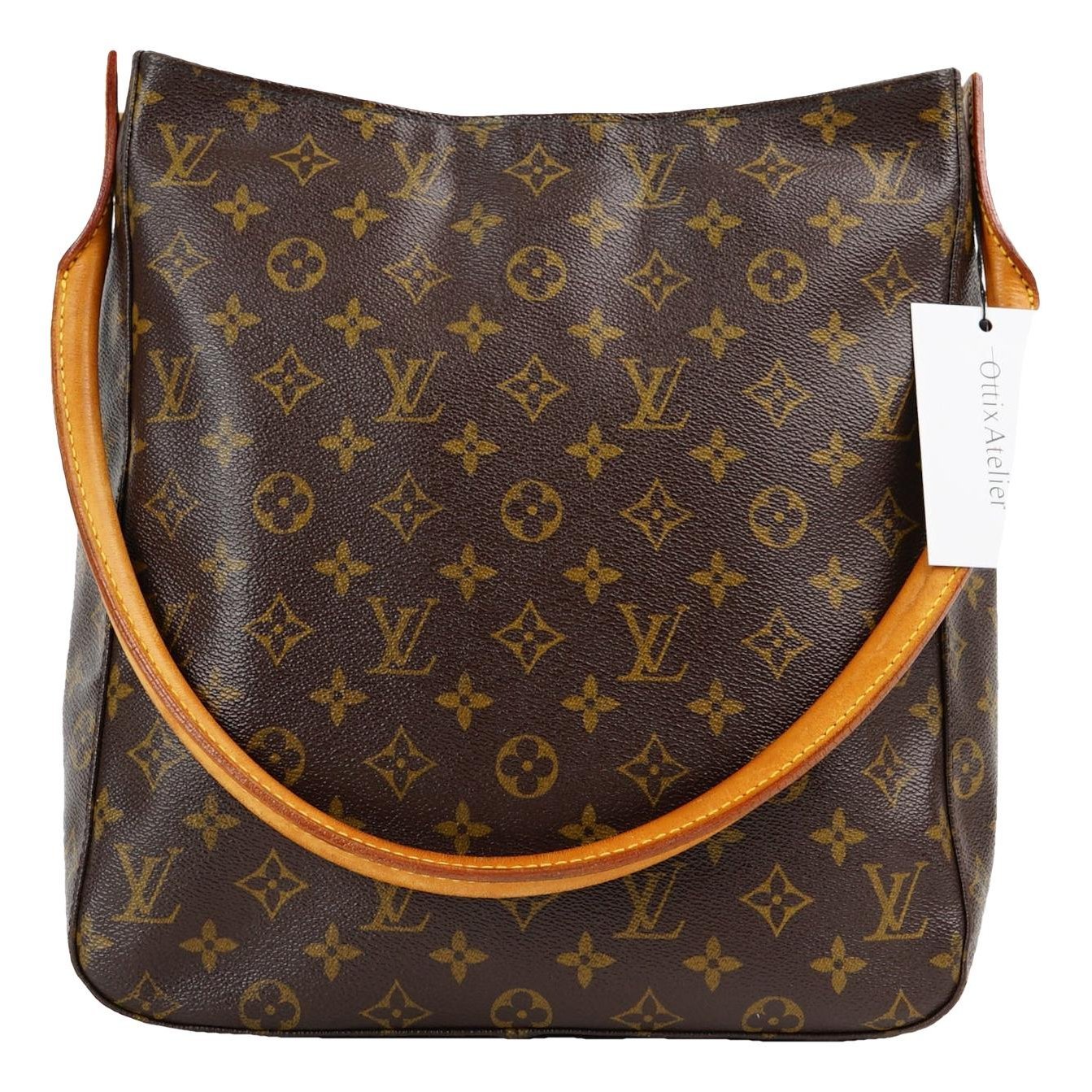 Looping leather handbag