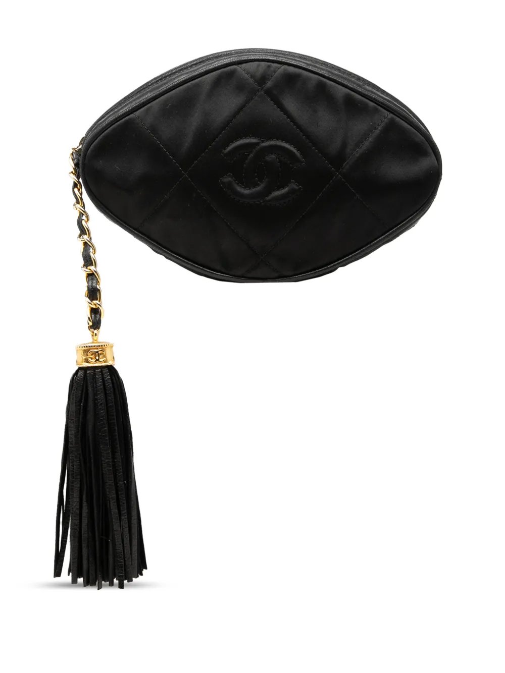 1989-1991 CC Quilted Satin Tassel clutch bag