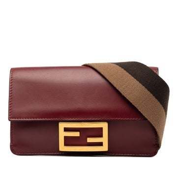 Calf Leather Mini Leather Flat Baguette Crossbody