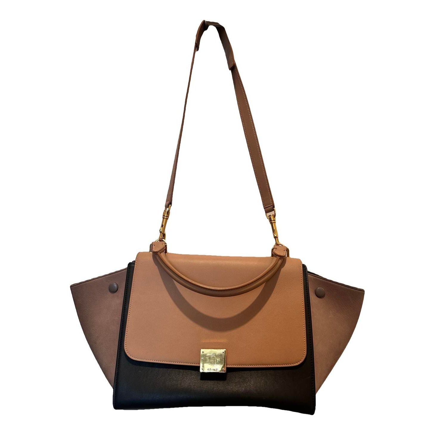 Trapèze leather handbag