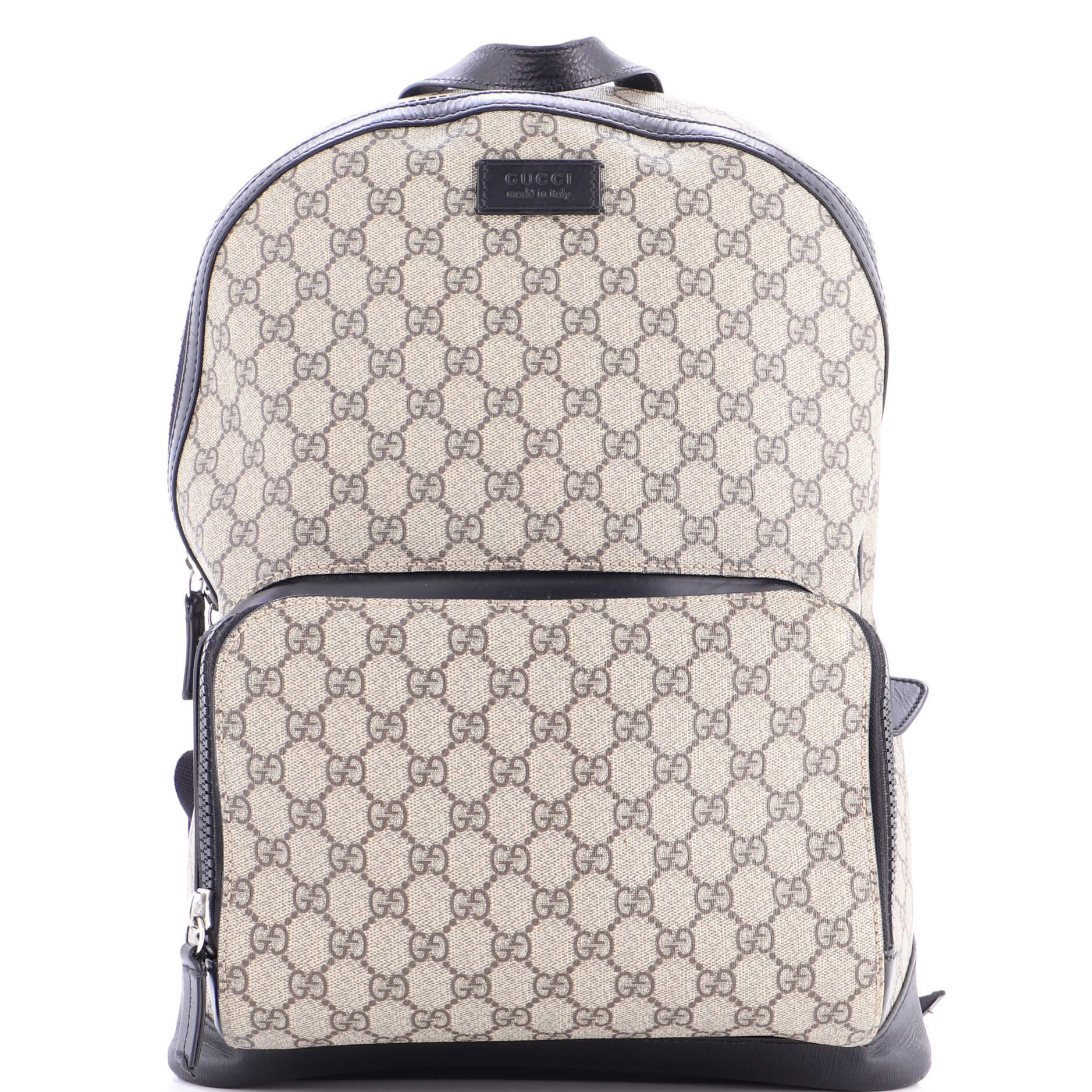 Gucci Zip Pocket Backpack GG Coated Canvas Medium