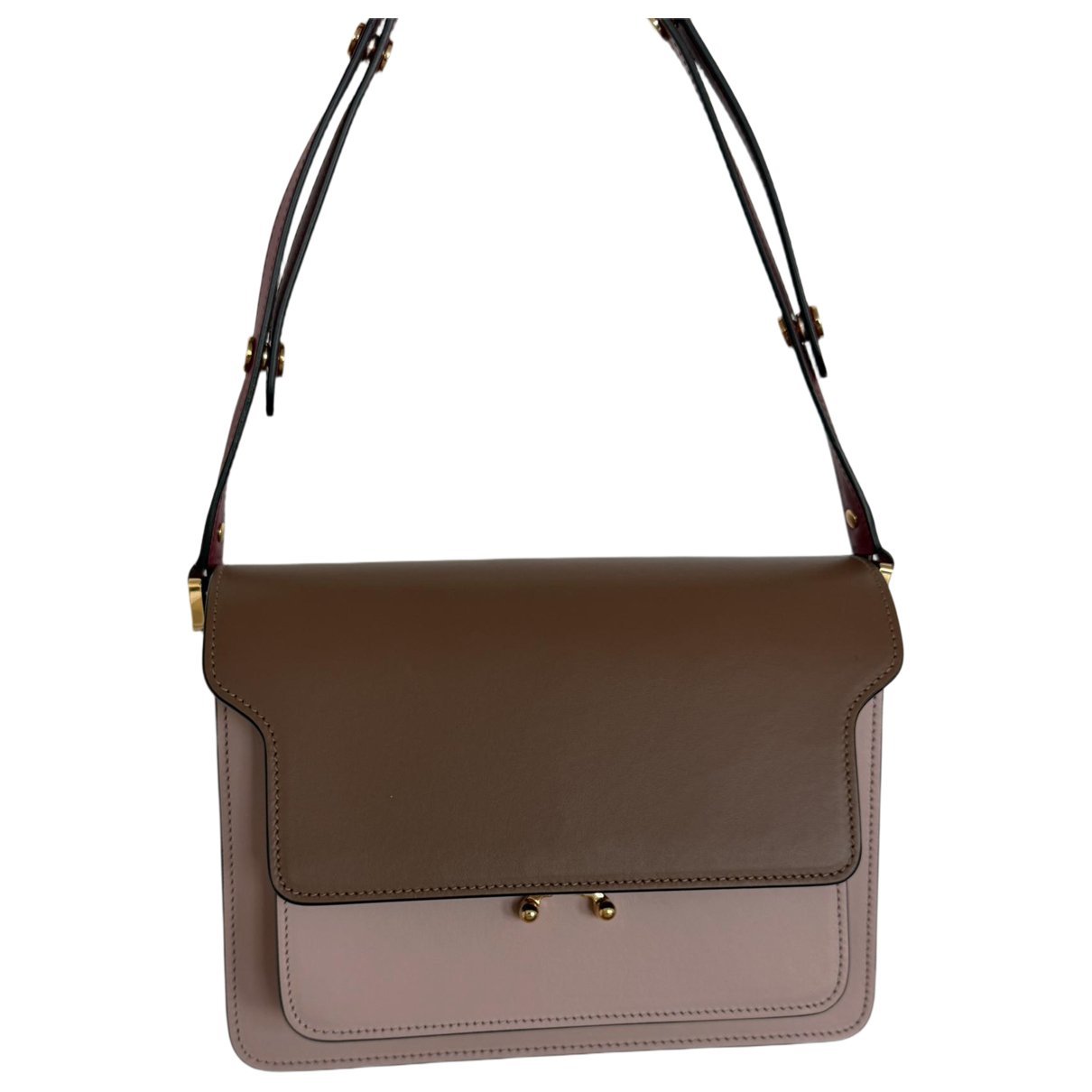 Trunk leather crossbody bag