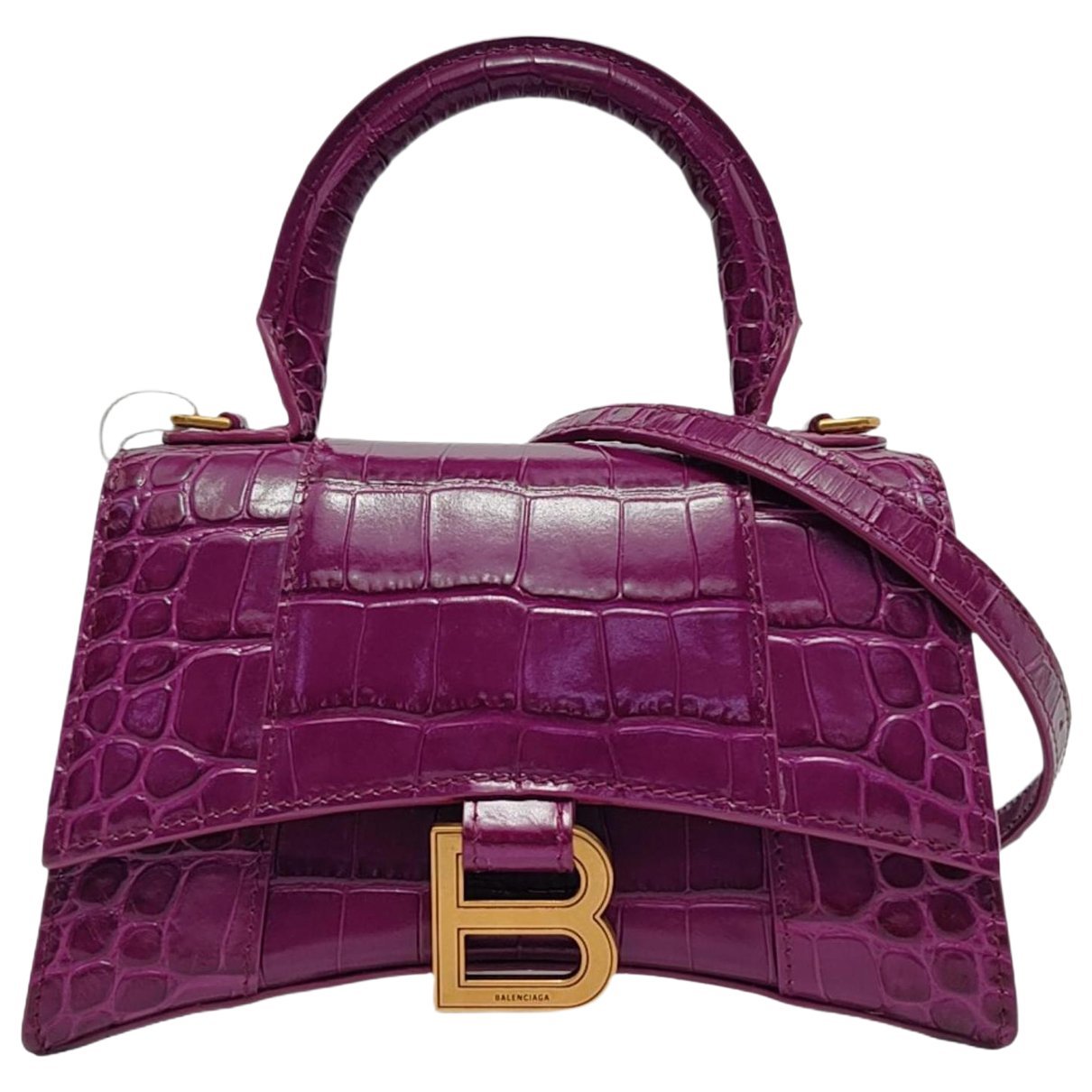 Hourglass leather handbag