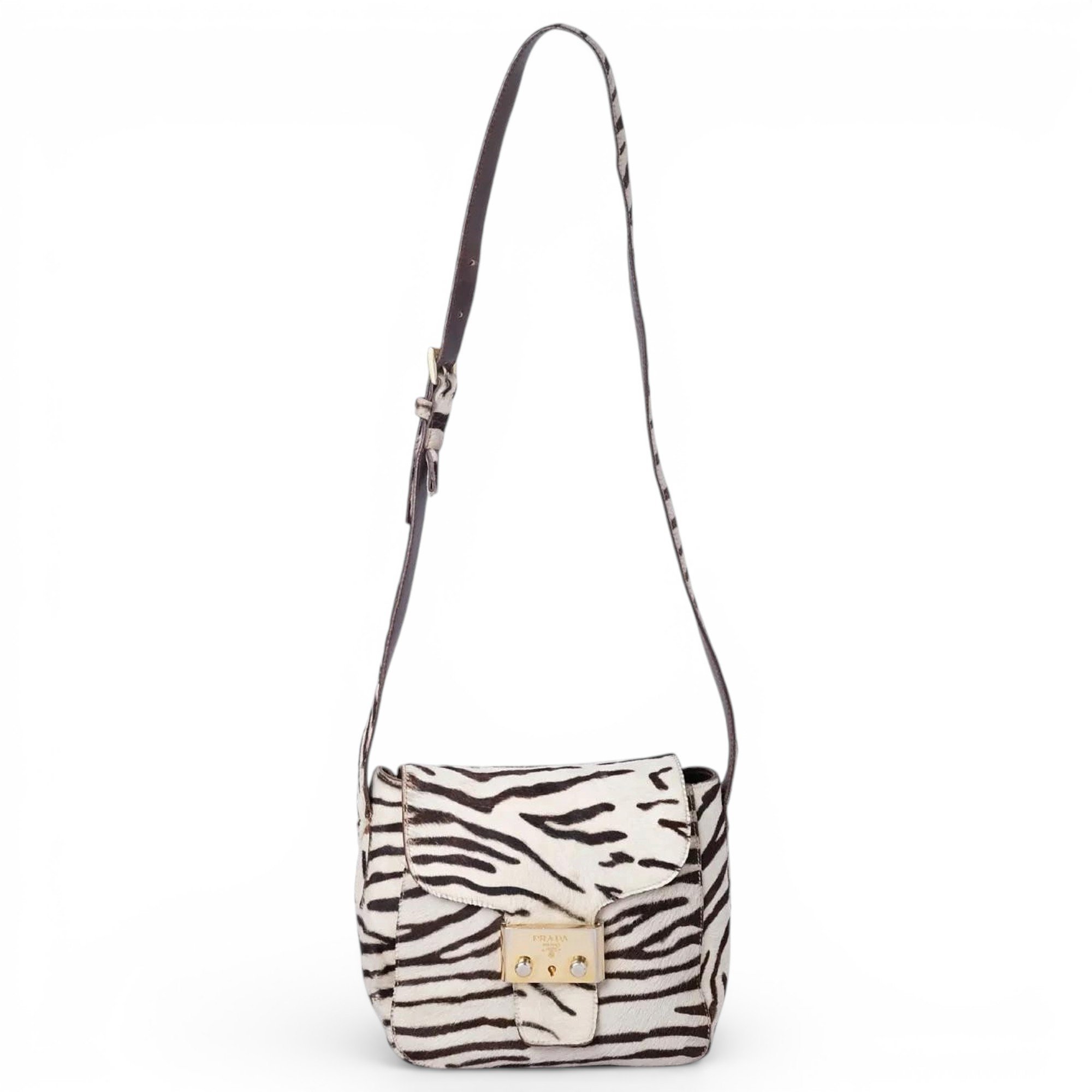 Buckle leather handbag
