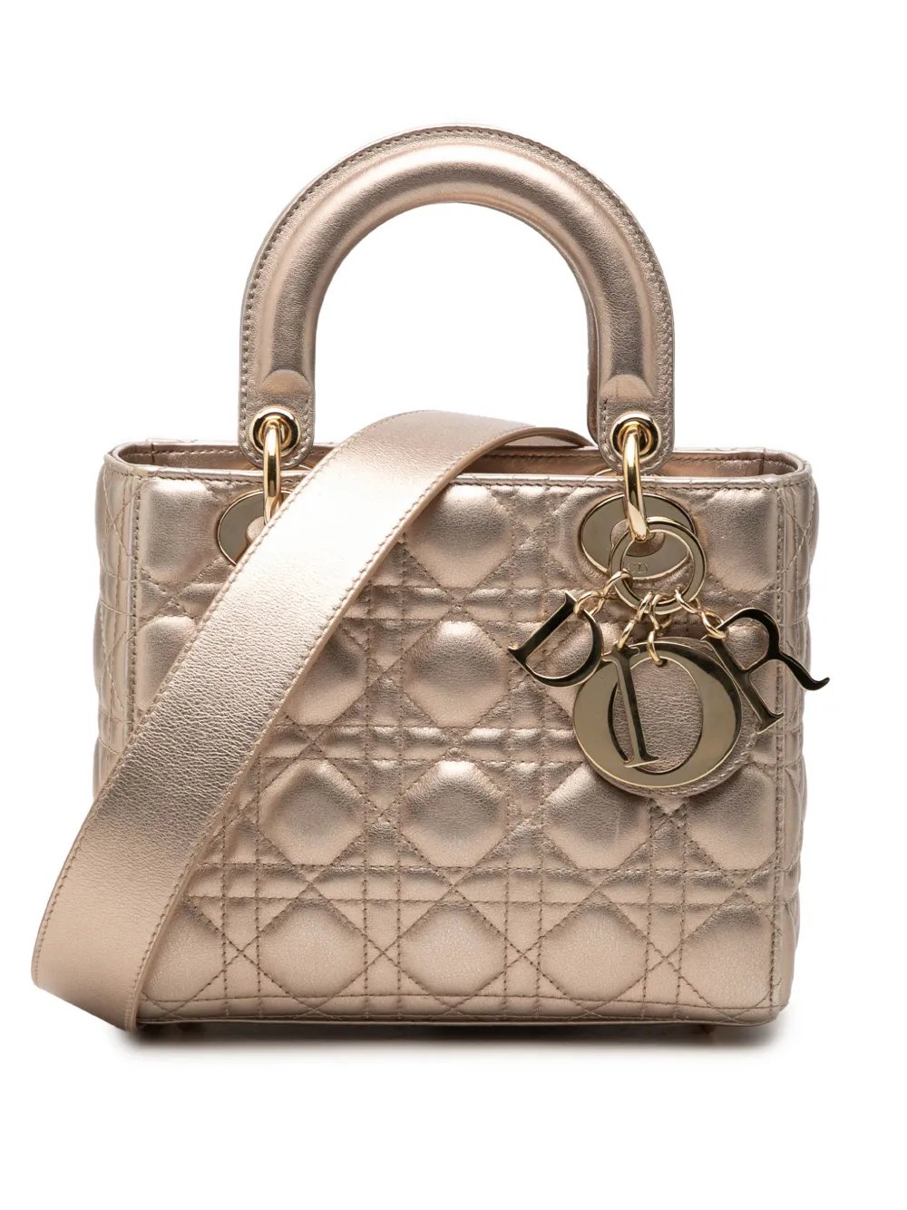 2020 Small Metallic Lambskin Cannage My ABCDior Lady Dior satchel