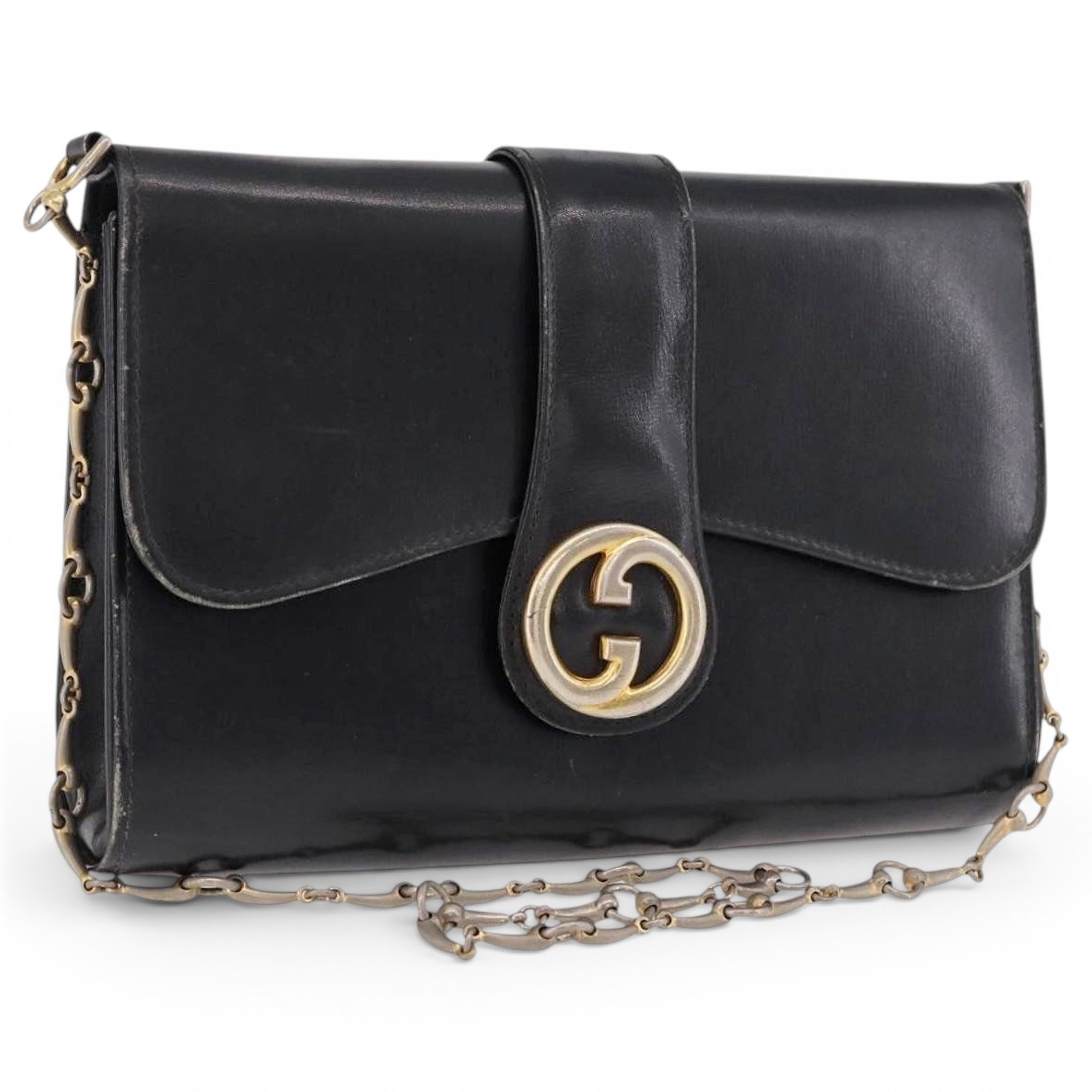 Horsebit Chain leather handbag