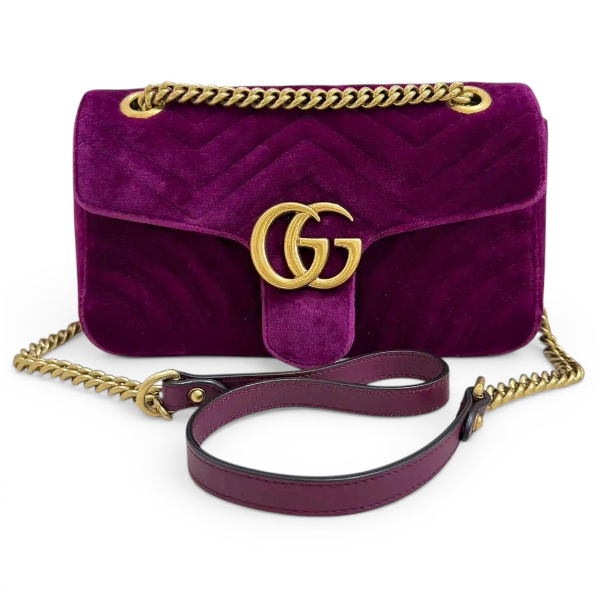 GG Marmont Flap velvet crossbody bag