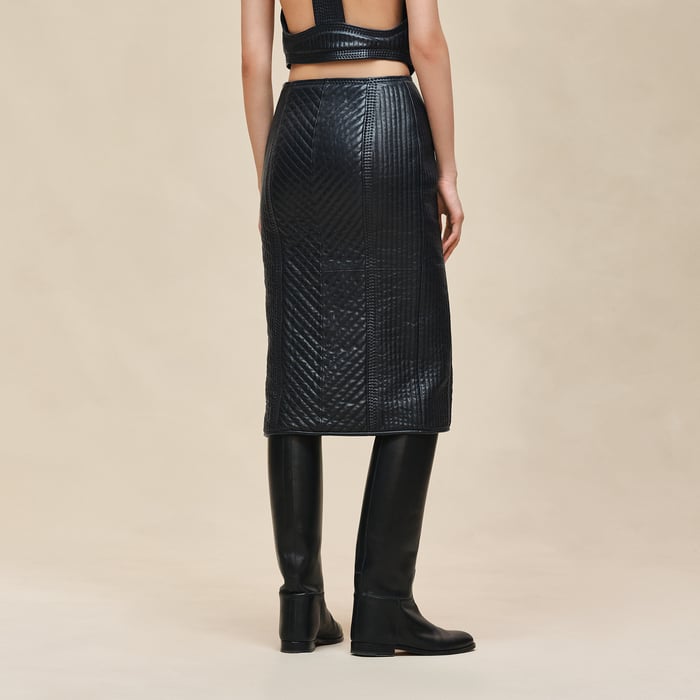 Bleu Noir Quilted Skirt