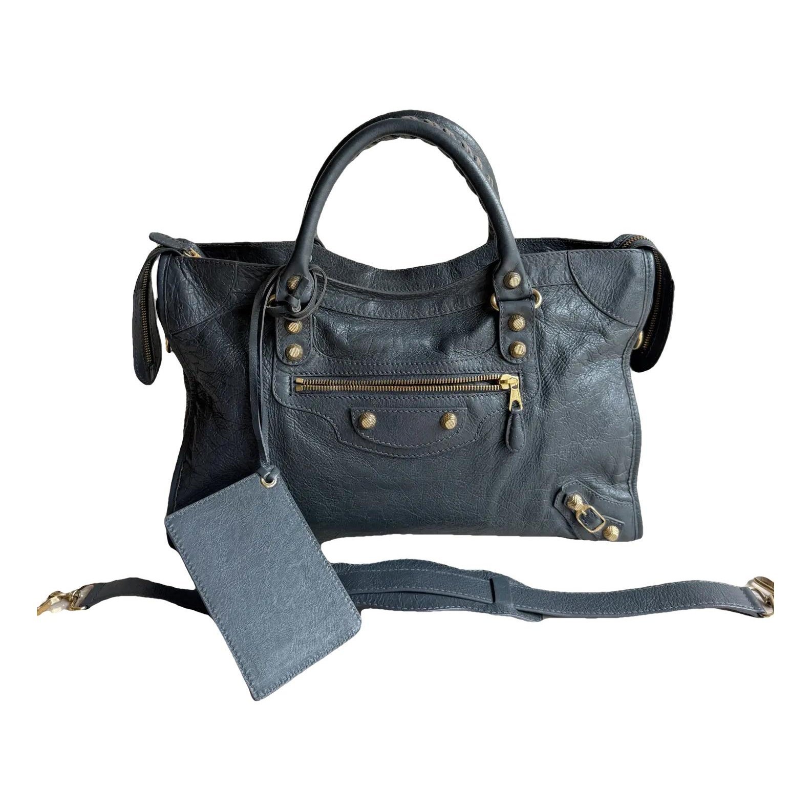City leather handbag