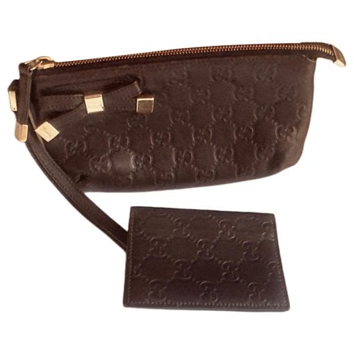 Leather clutch bag